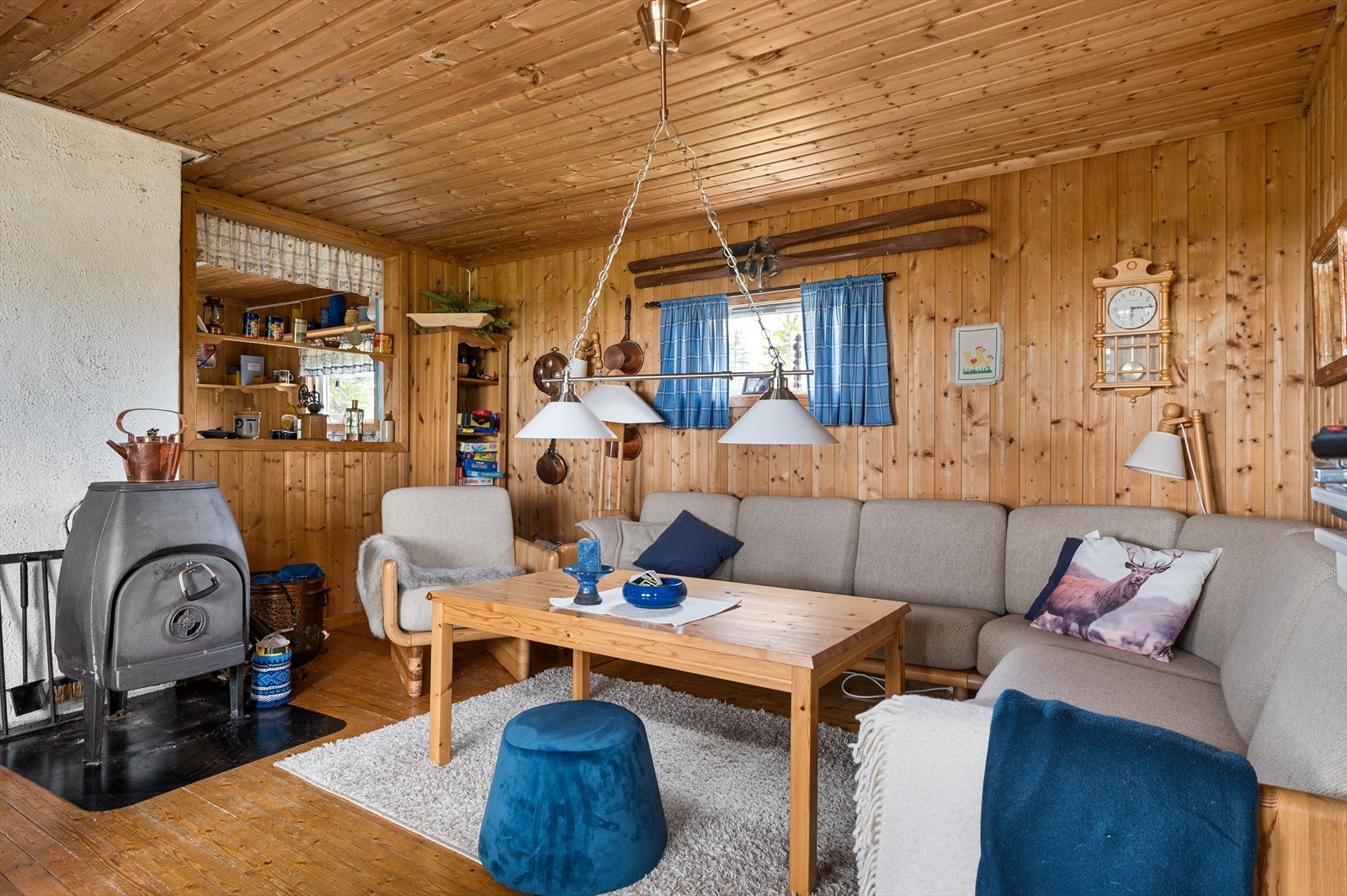 Som et midtpunkt i stuen har du en vedovn som gir god varme på kaldere høst- og vinterdager. Galleribilde