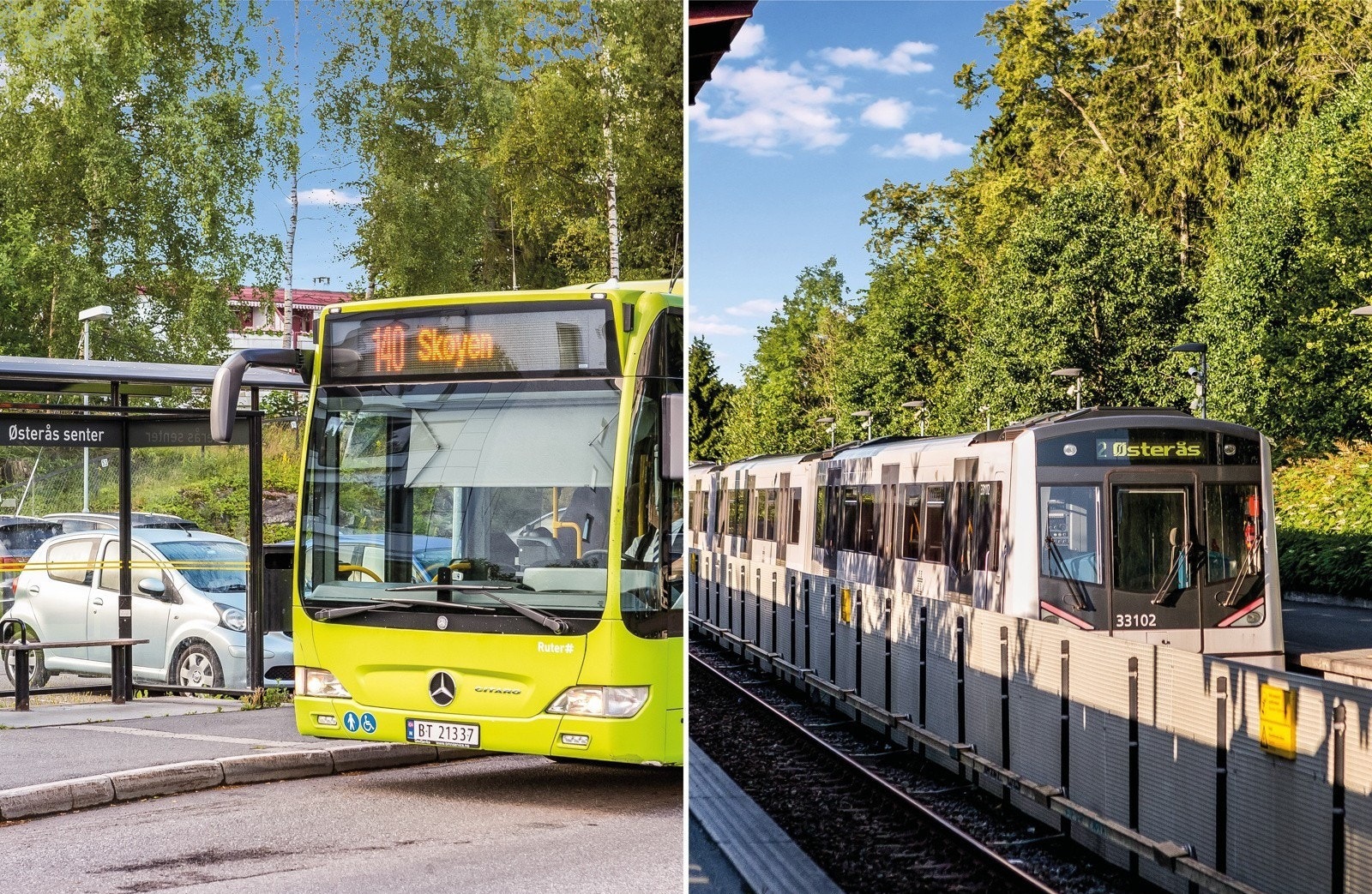Buss og t-bane - begge tar deg raskt inn til Oslo Galleribilde