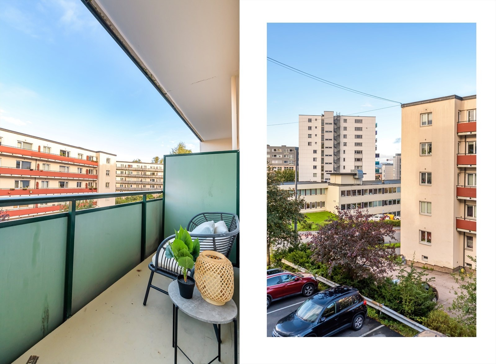 Balkongen er romslig med plass til sittegruppe, grill og beplanting Galleribilde