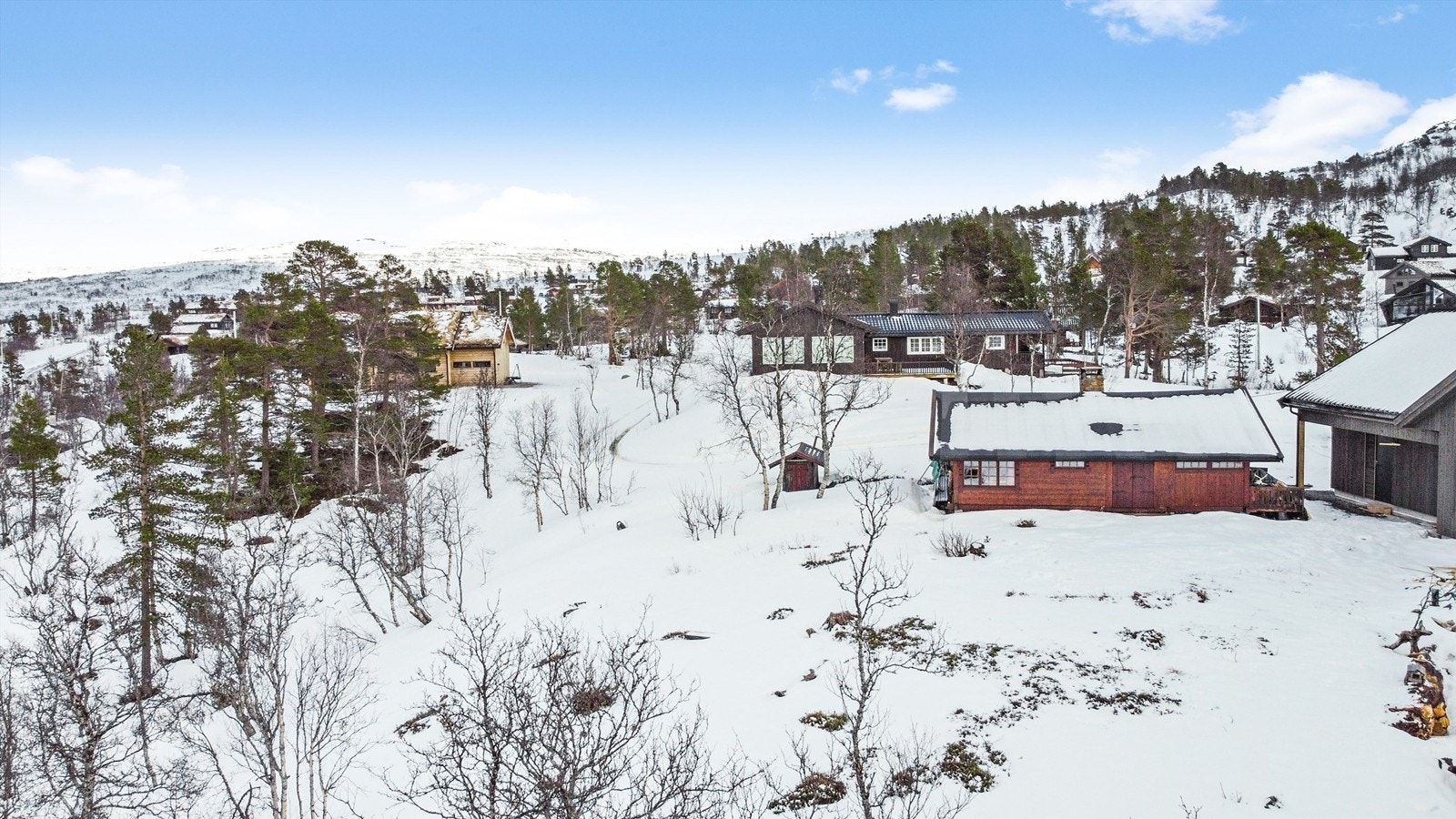Hyttenutane til venstre i bildet. Galleribilde