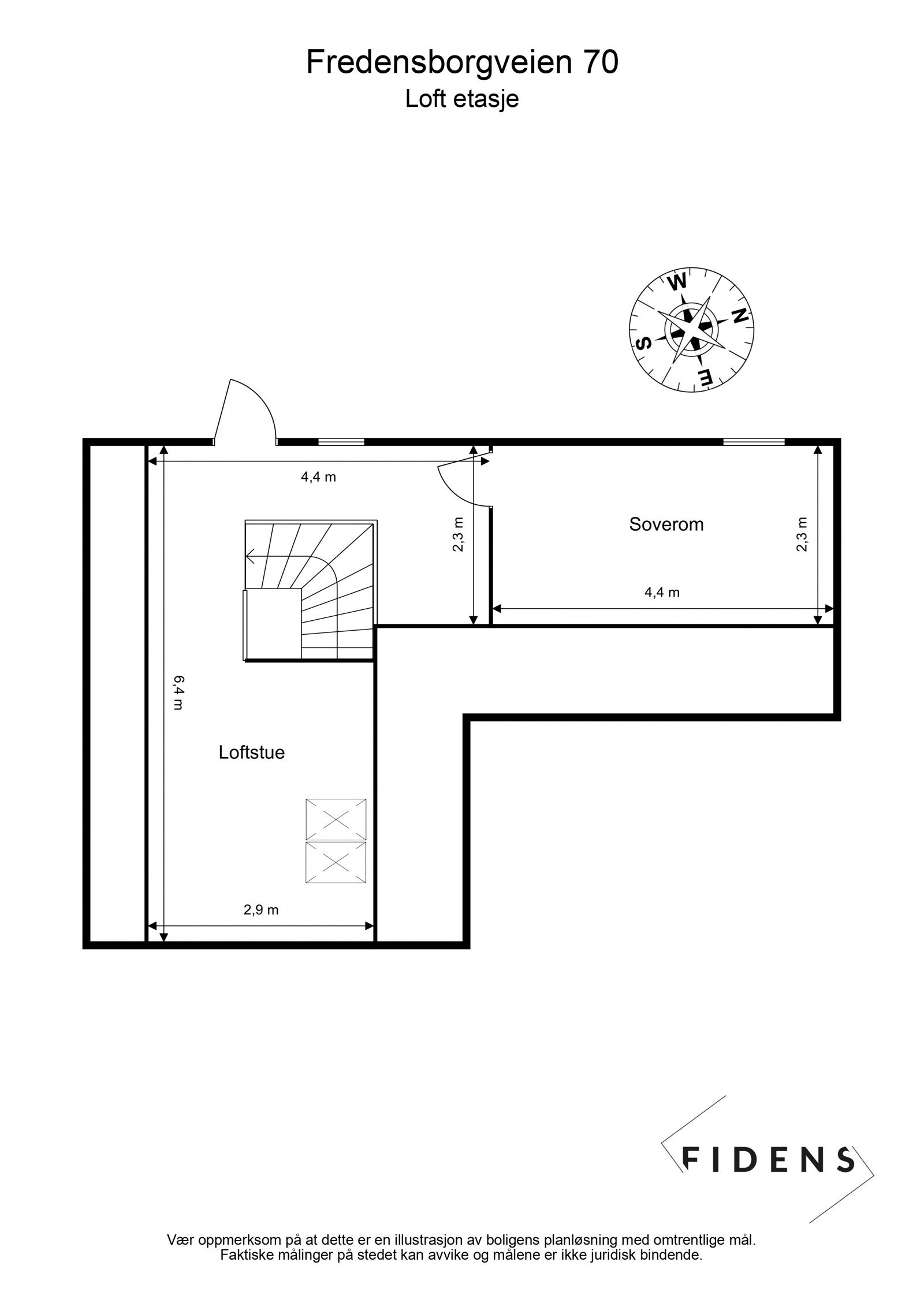 Plantegning loft Galleribilde