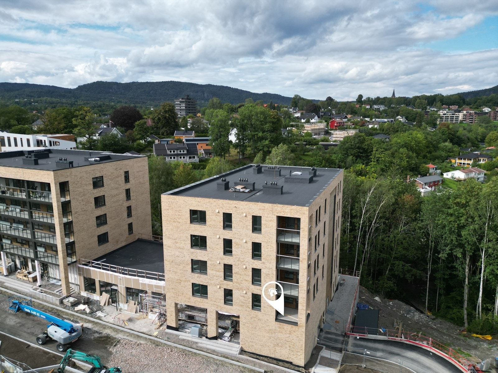 Leiligheten er bygget med en flott teglfasade. Galleribilde