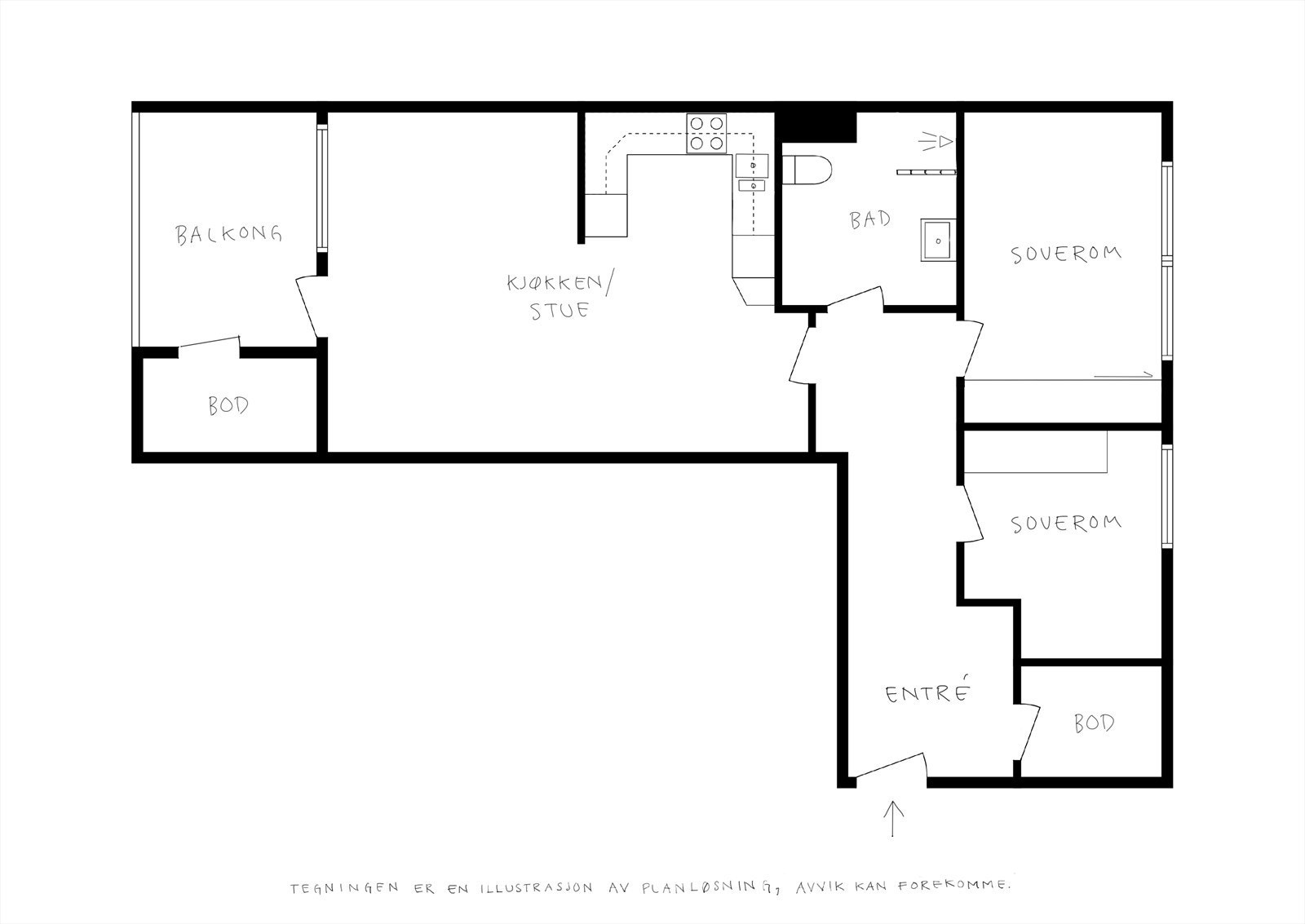 Plantegning av leiligheten Galleribilde