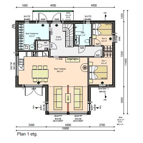 Bilde plantegning 1 etasje Galleribilde