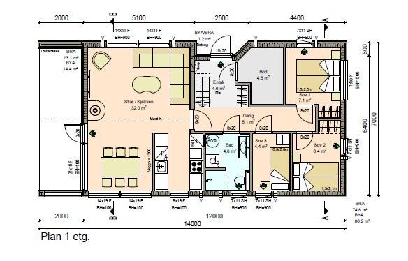 Bilde planløsning 1 etasje Galleribilde