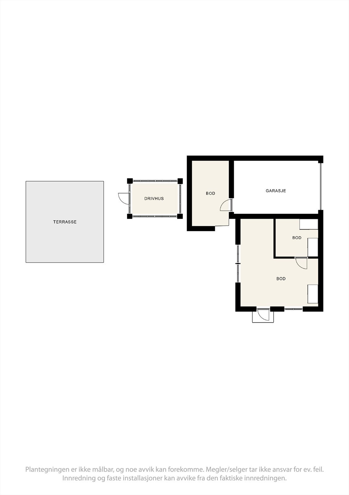 Plantegning - Uthus og garasje. Galleribilde