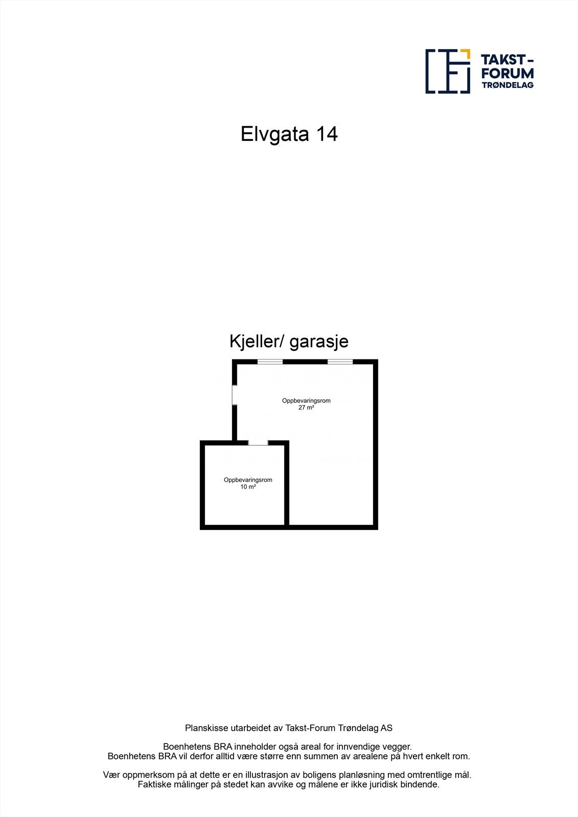 Plantegning - Garasjekjeller Galleribilde