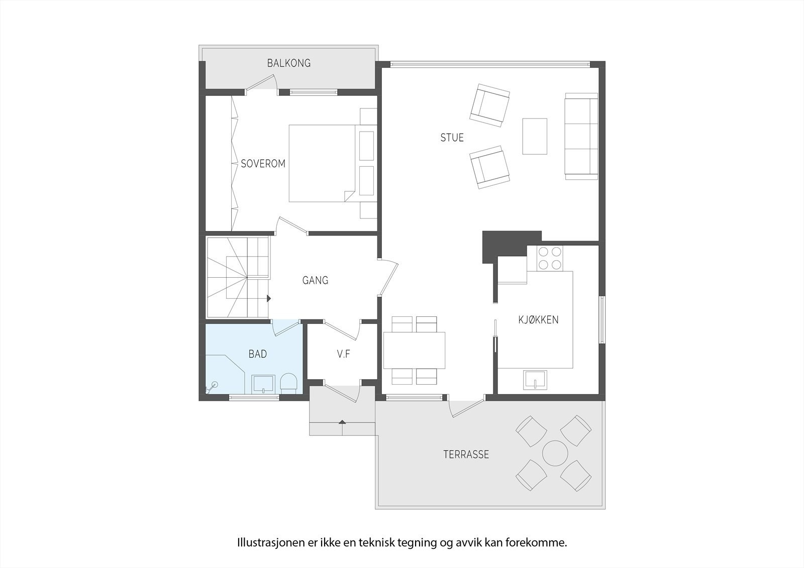 Plantegning 1.etg Galleribilde