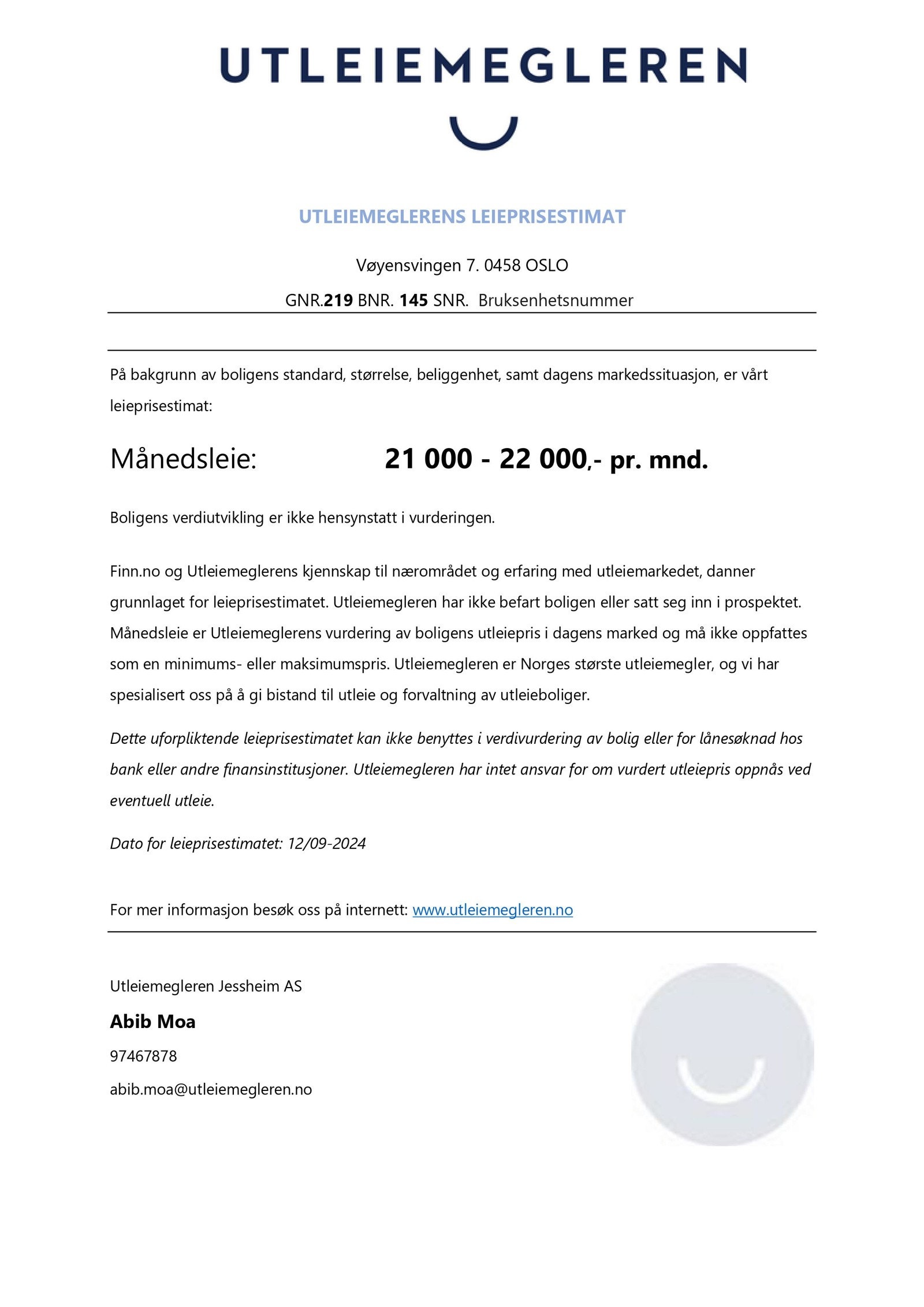 Leieprisestimat - Vøyensvingen 7 Galleribilde