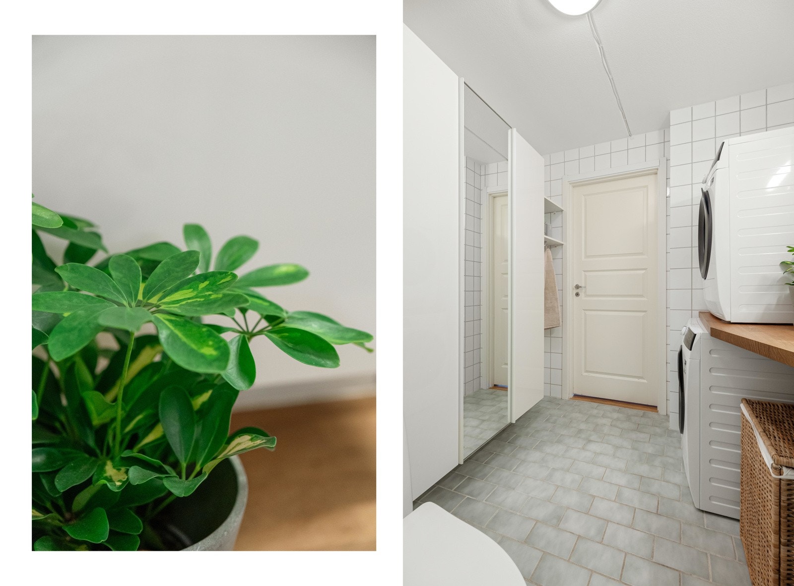Her skal du ikke være redd for manglende oppbevaring i hverdagen, da det er massevis av plass i skapet. Ellers er det både vaskemaskin og tørketrommel som er en nødvendighet i en hektisk hverdag. Galleribilde