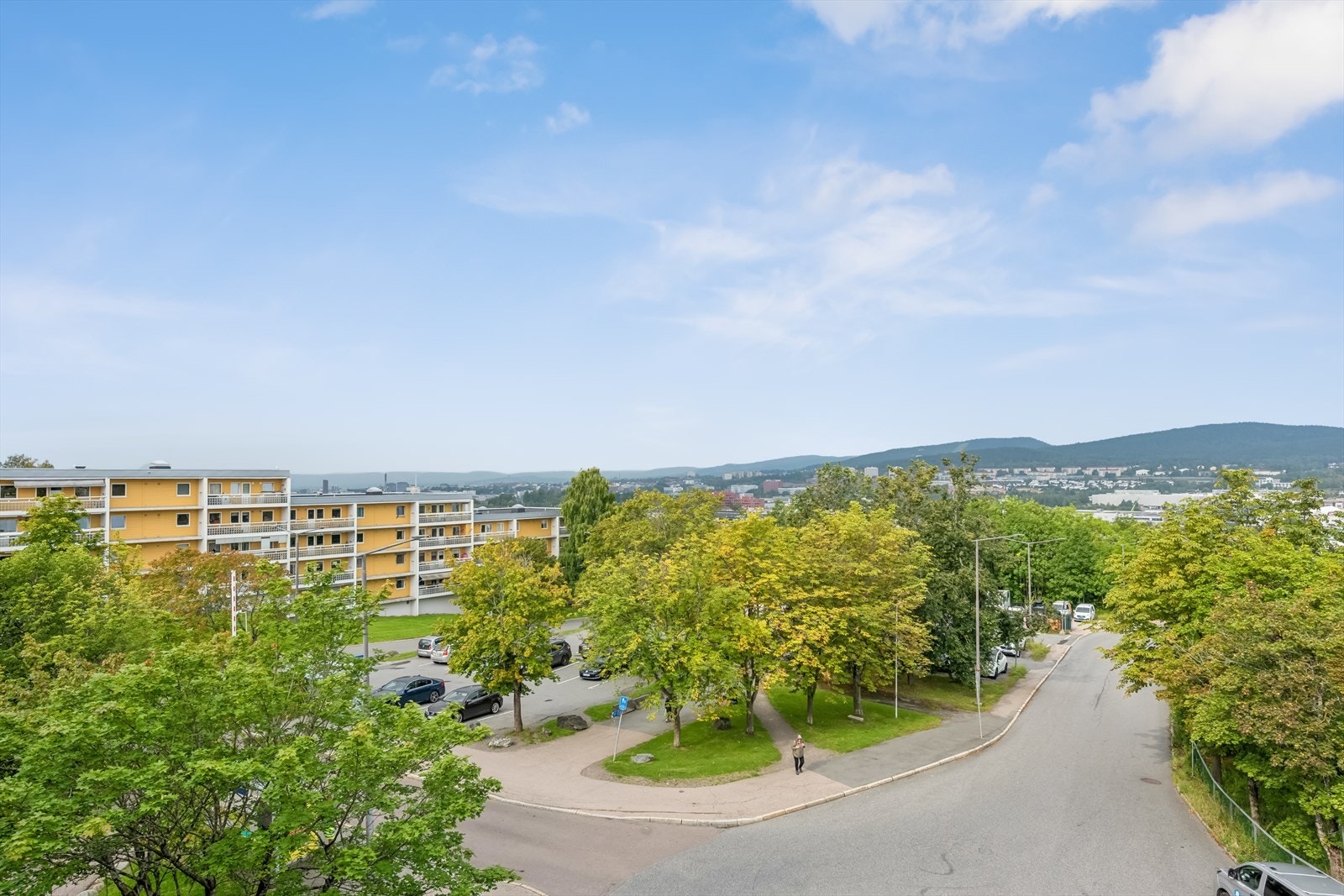 Flott, usjenert utsikt fra balkongen. Galleribilde