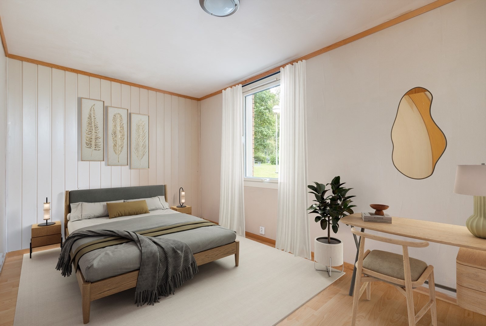 Soverom nr. 1 - Bildet har digital møblering og er kun en illustrasjon. Galleribilde