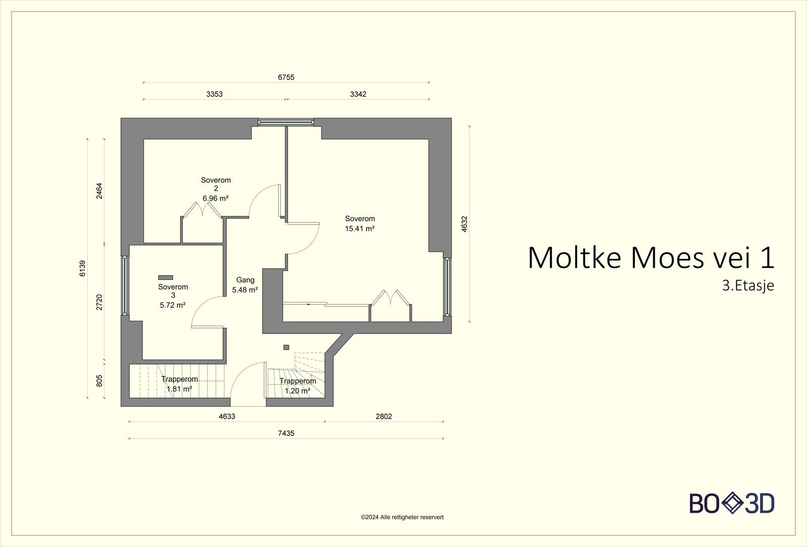 Boligen er over 3 plan, så vi klinker til med alle tegningene på en gang vi da. Galleribilde