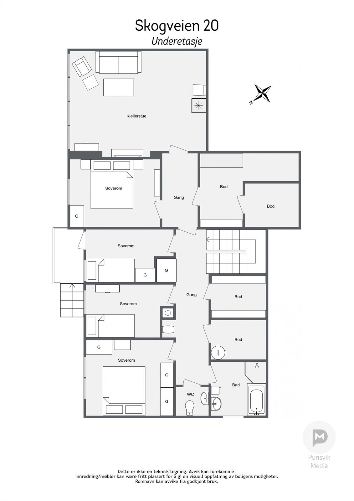 Plantegning underetasje Galleribilde