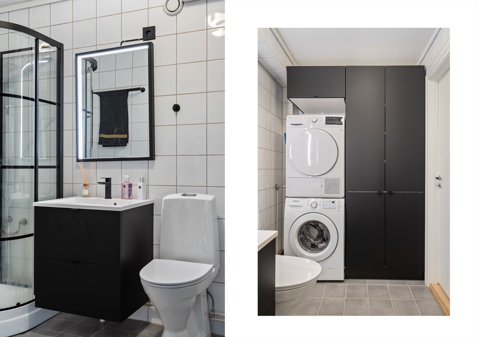 Badet er av god størrelse og har mye oppbevaringsplass. Galleribilde
