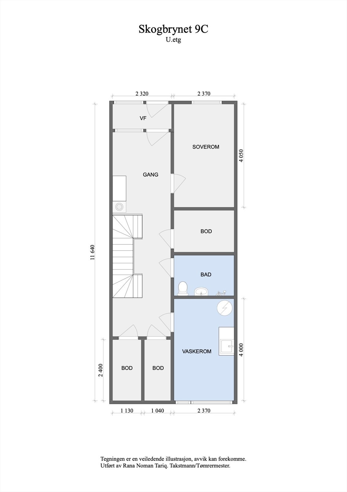 Plantegning u. etg. Galleribilde