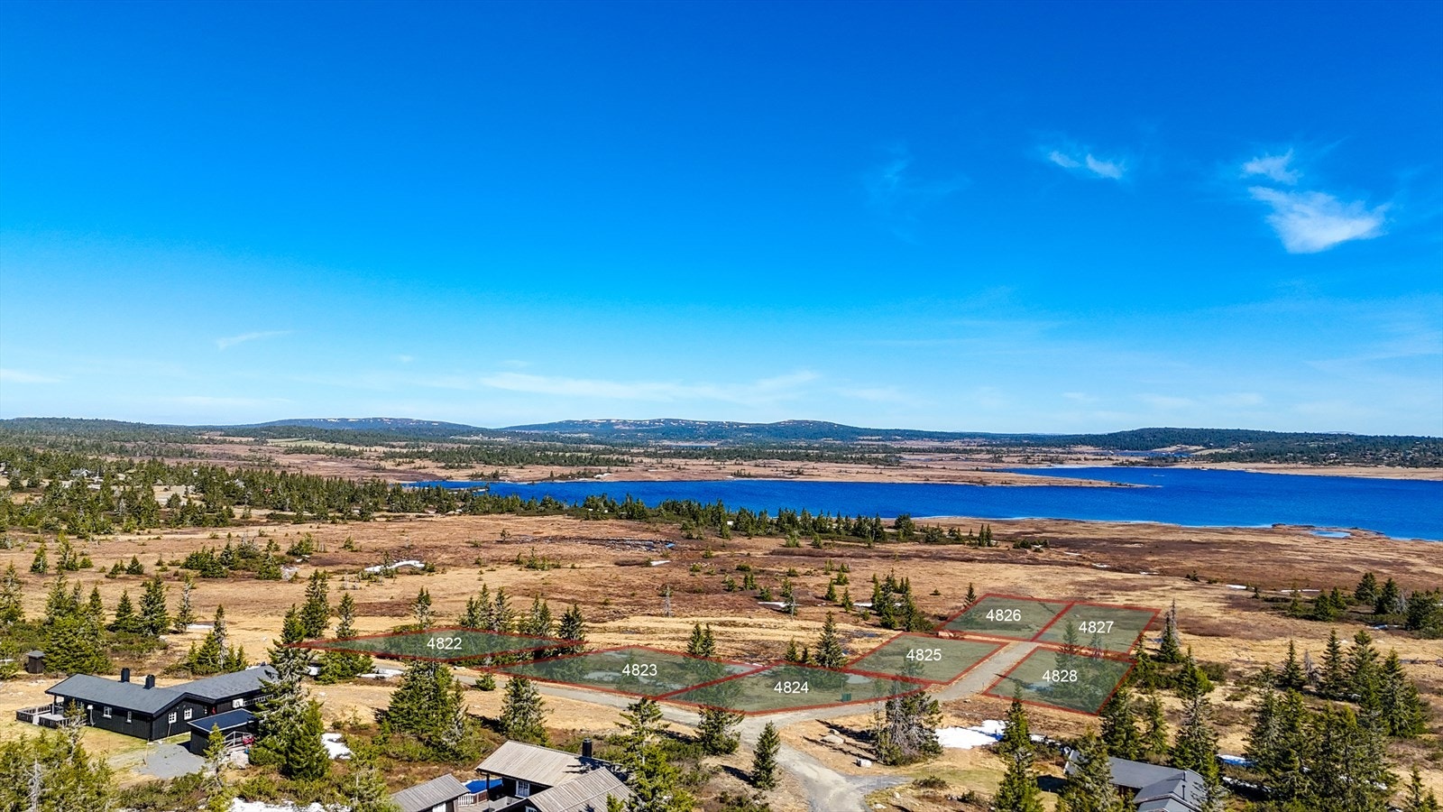 Tomtene merket i terreng. Galleribilde