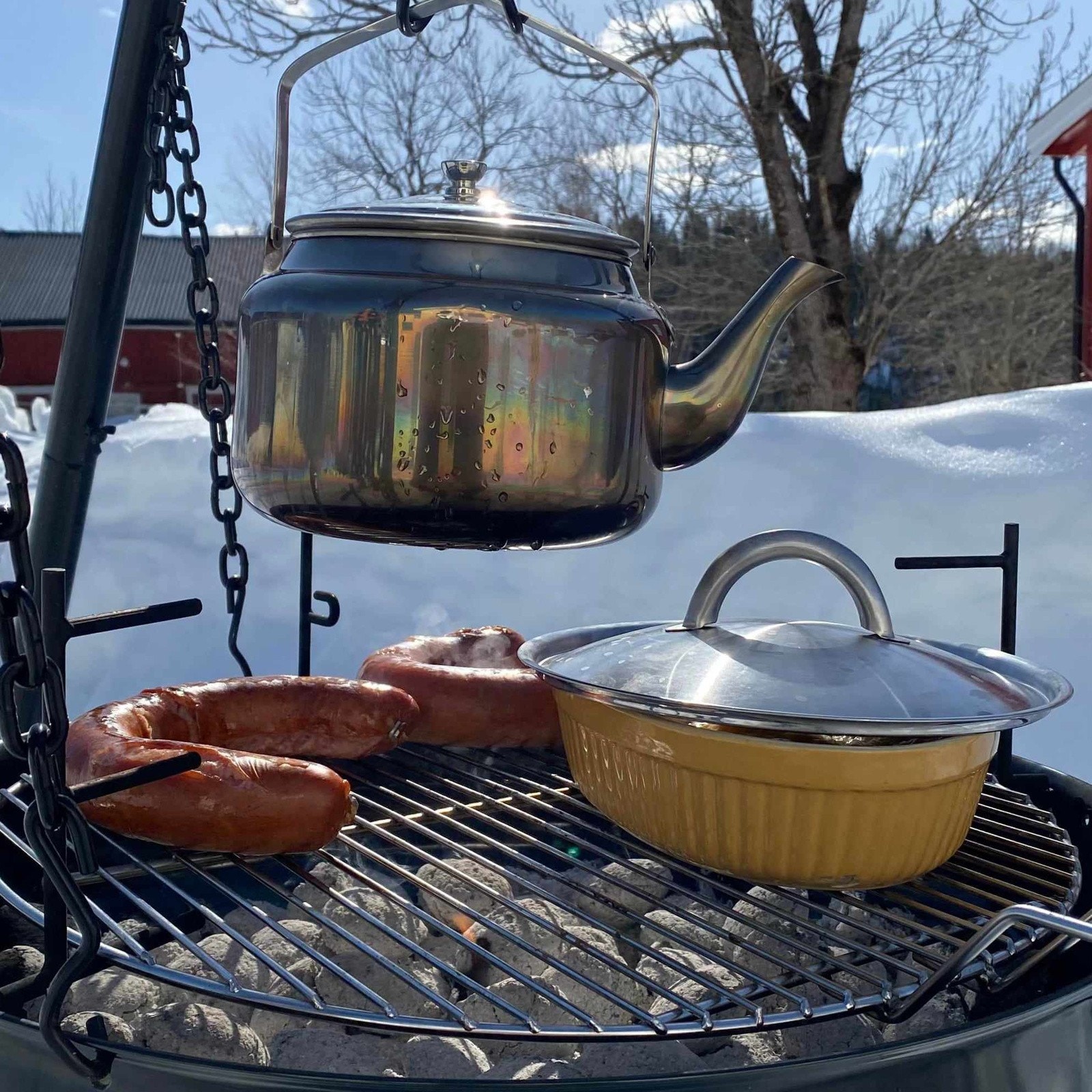 Grillkos på vinter Galleribilde