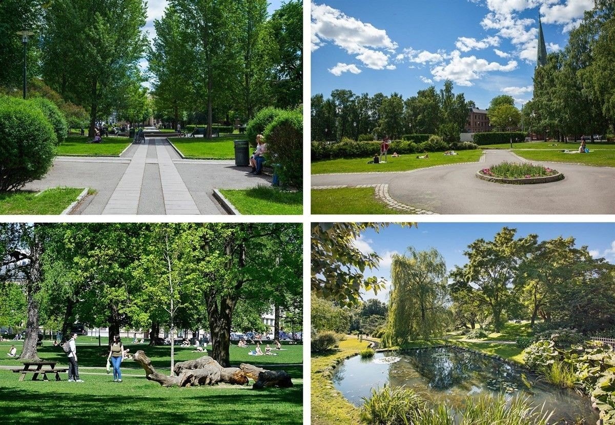 Grünerløkka er blant annet kjent for sitt yrende parkliv. Sofienbergparken, Olaf Ryes plass, Birkelunden og Botanisk hage i umiddelbar nærhet Galleribilde