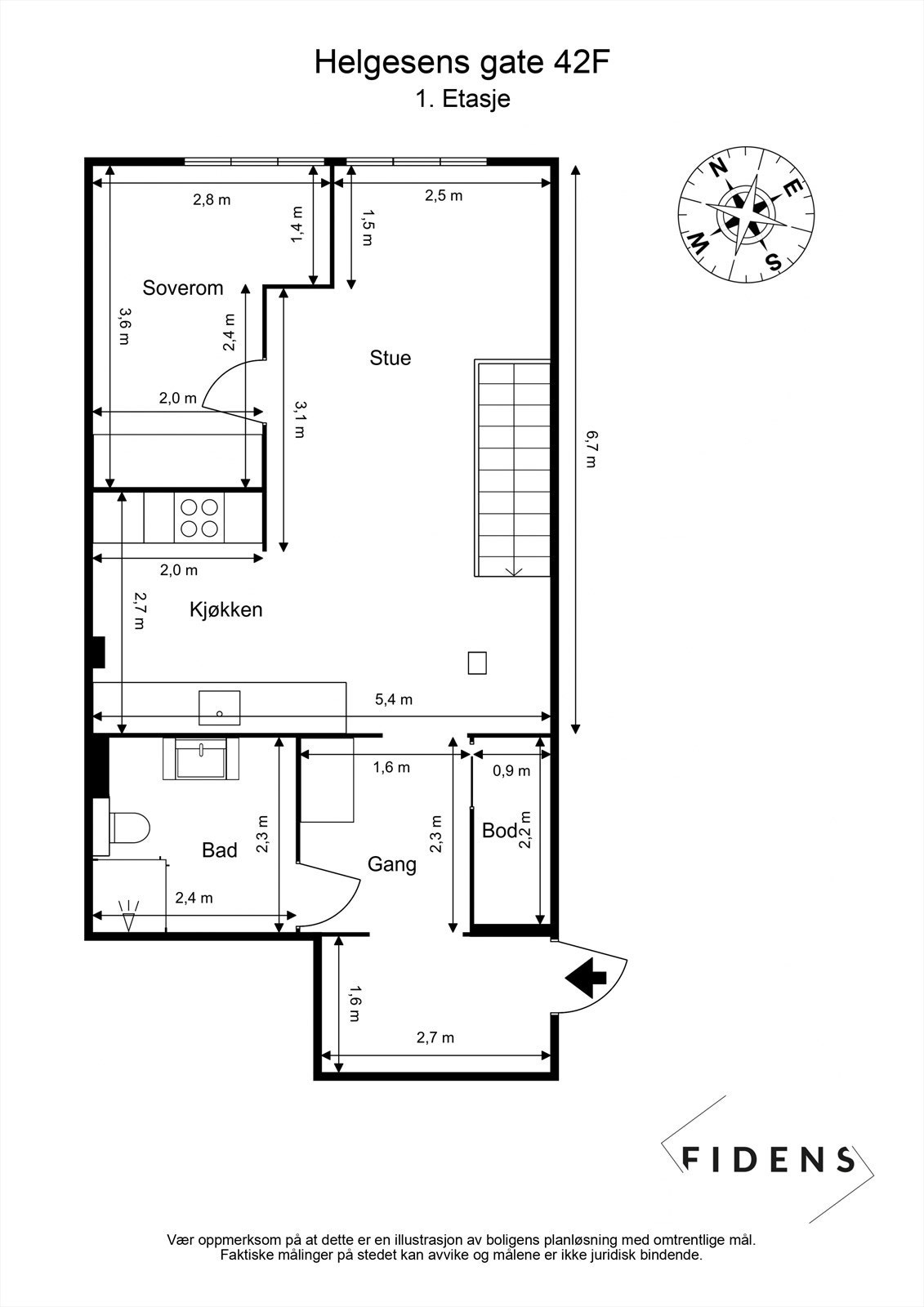 Plantegning 1. etasje Galleribilde