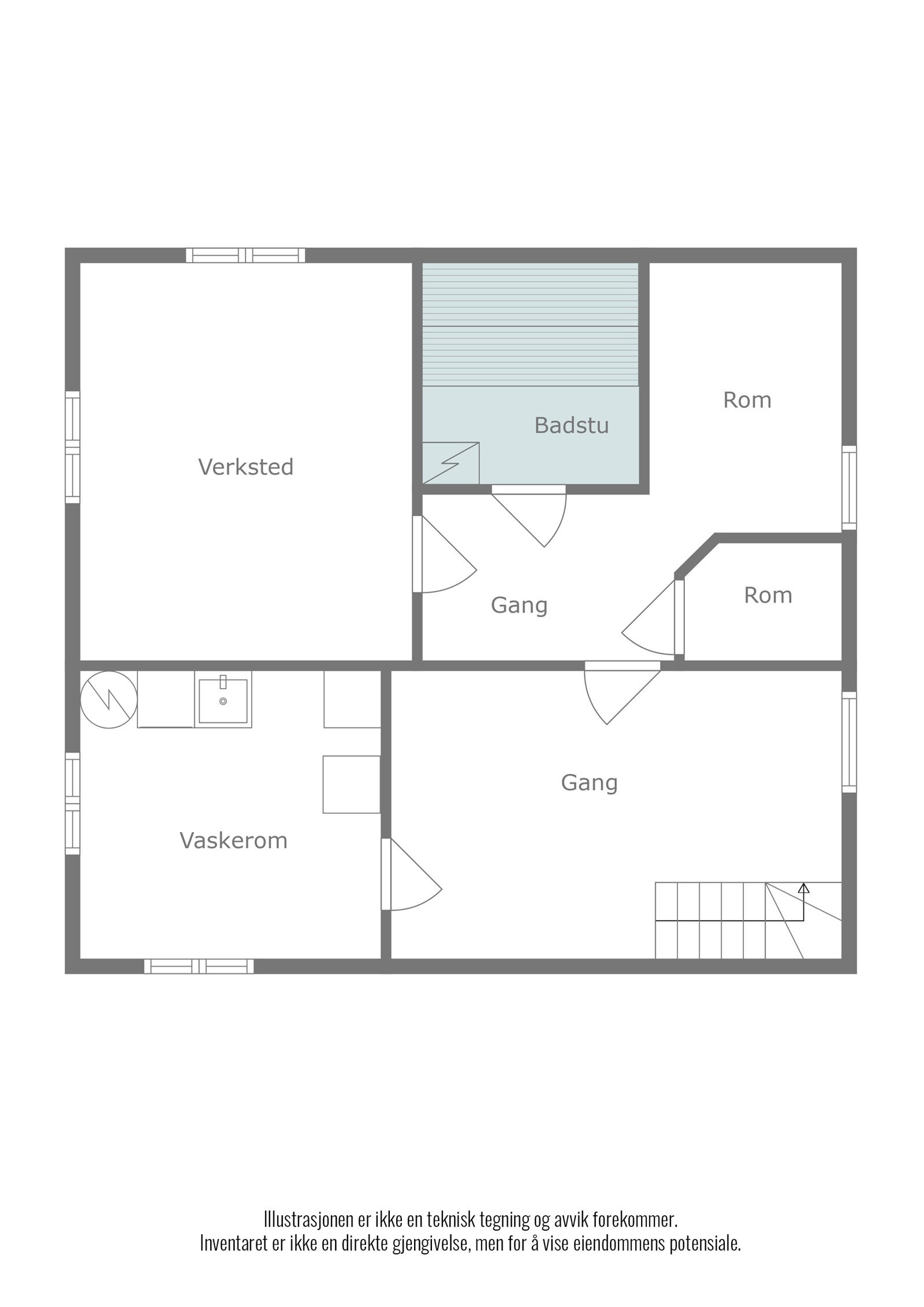 Plantegning kjeller Galleribilde
