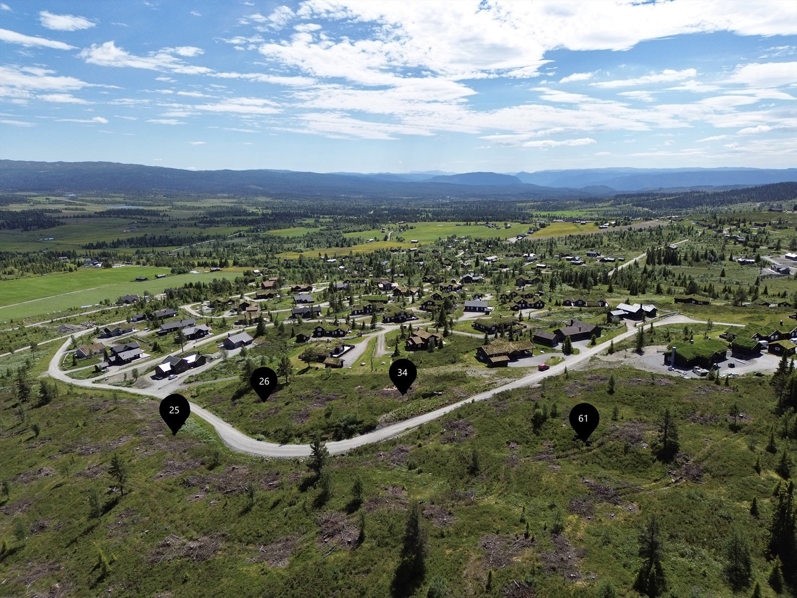 Fire tomter med en av Golsfjellets beste beliggenheter! Galleribilde