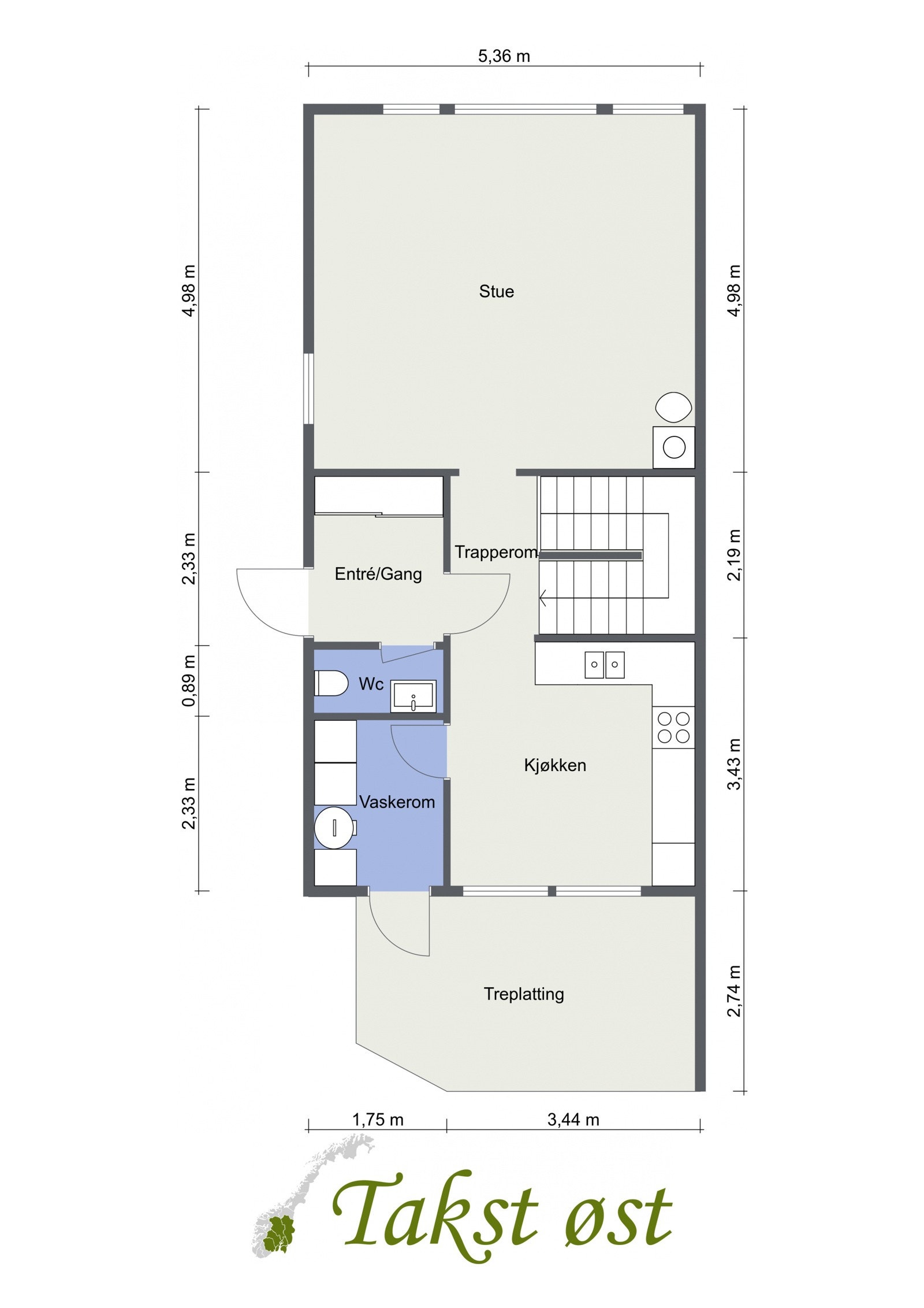 Plantegning 1. etasje Galleribilde