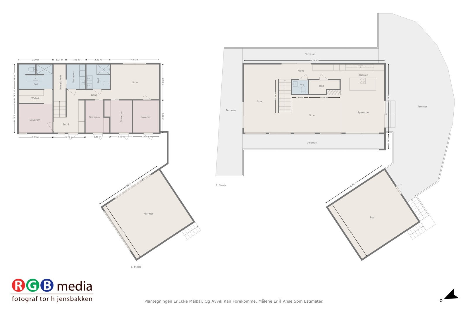 Plantegninger begge etasjer Galleribilde