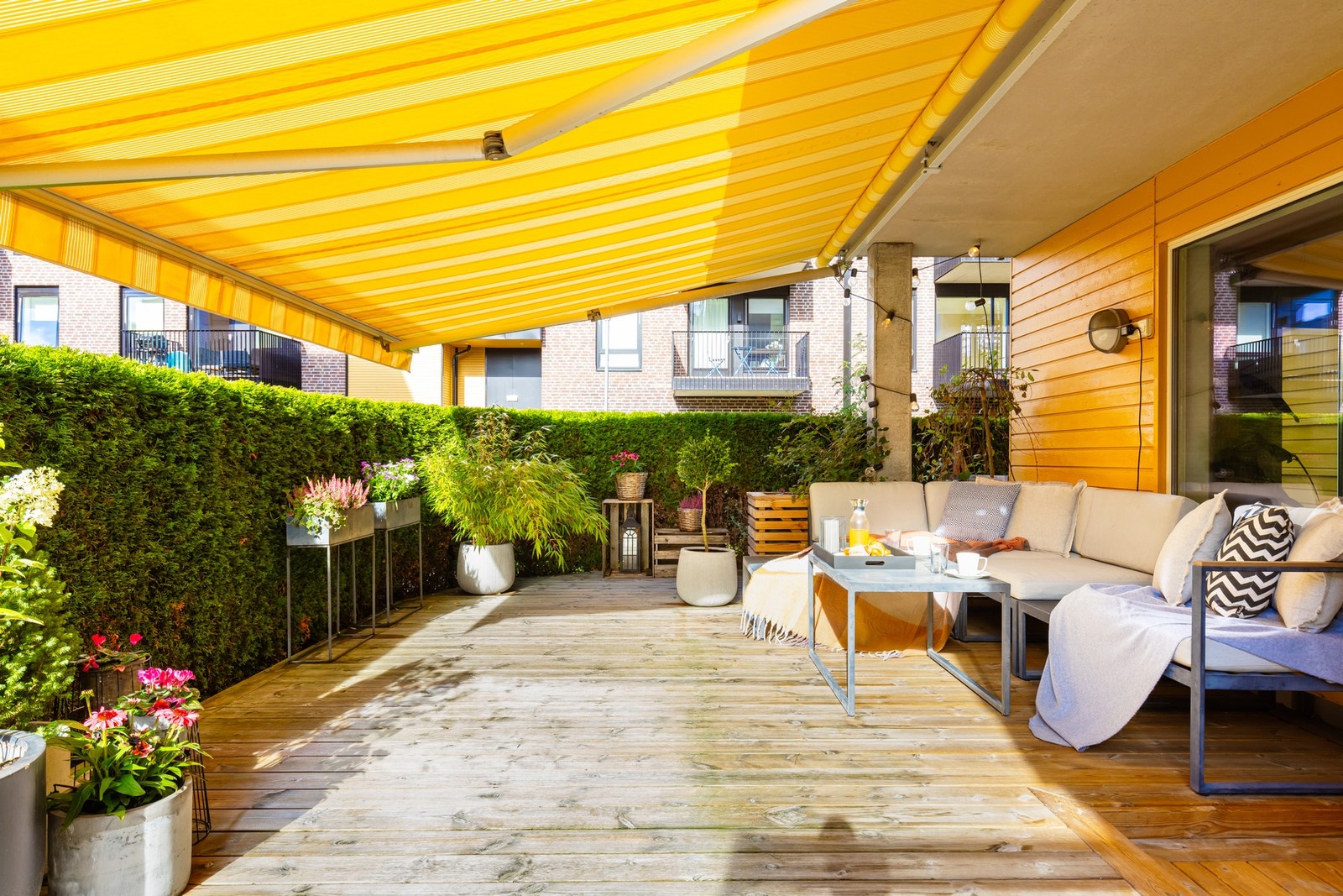 Det er montert to markiser som kan benyttes når det er behov for det. Galleribilde