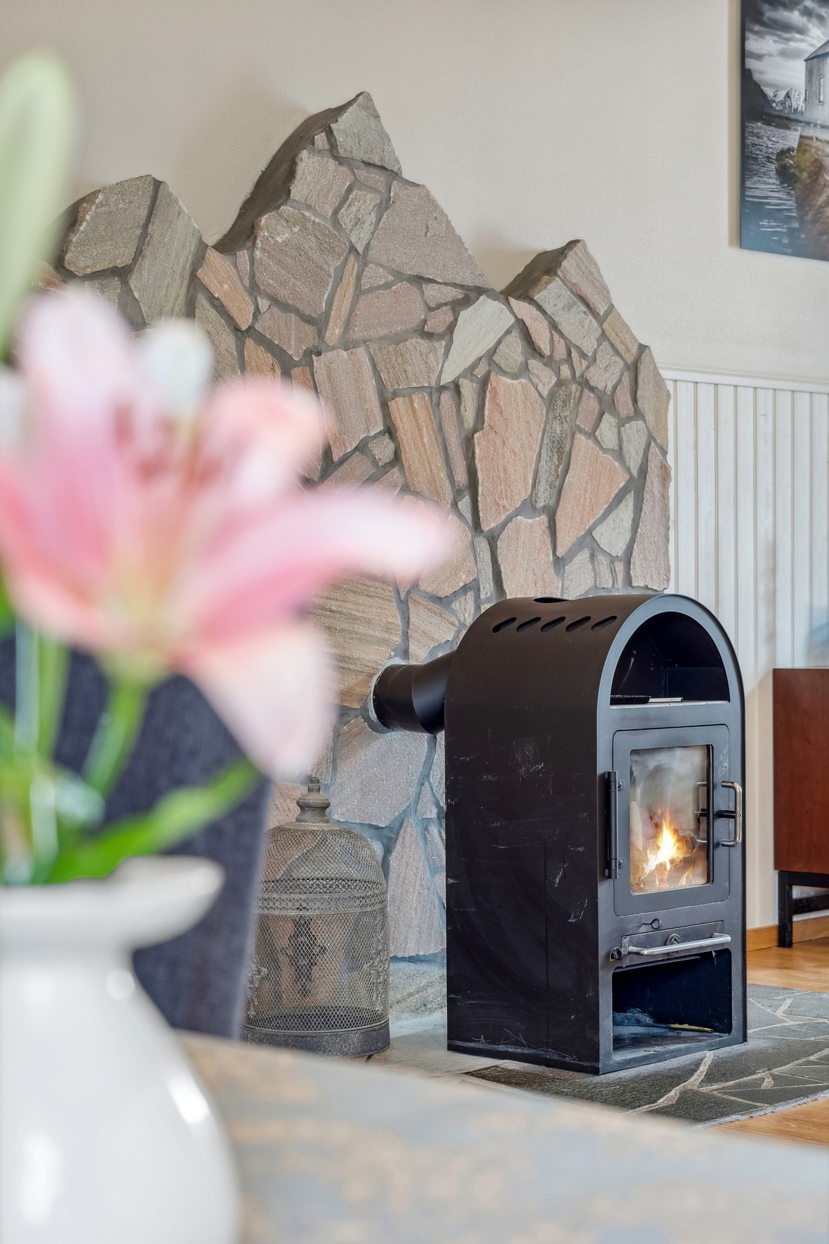 Utformet teglstein bad vedovn som gir ett særegen uttrykk Galleribilde