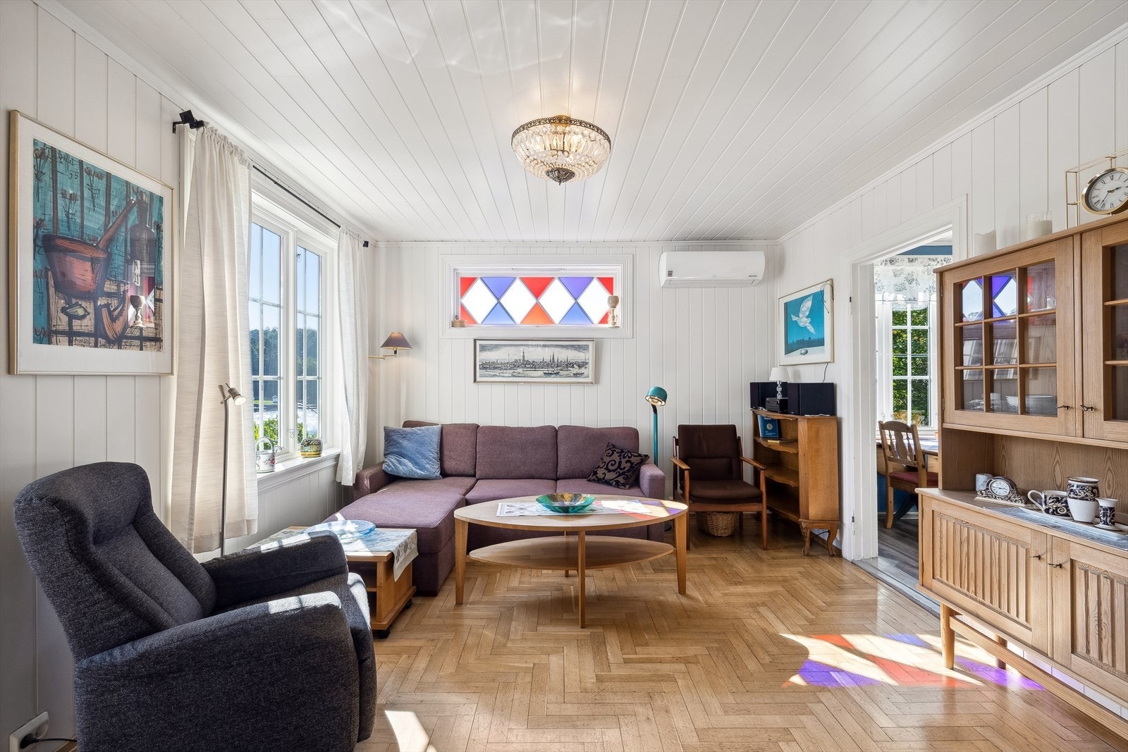 Stue med varmepumpe fra 2017. Galleribilde