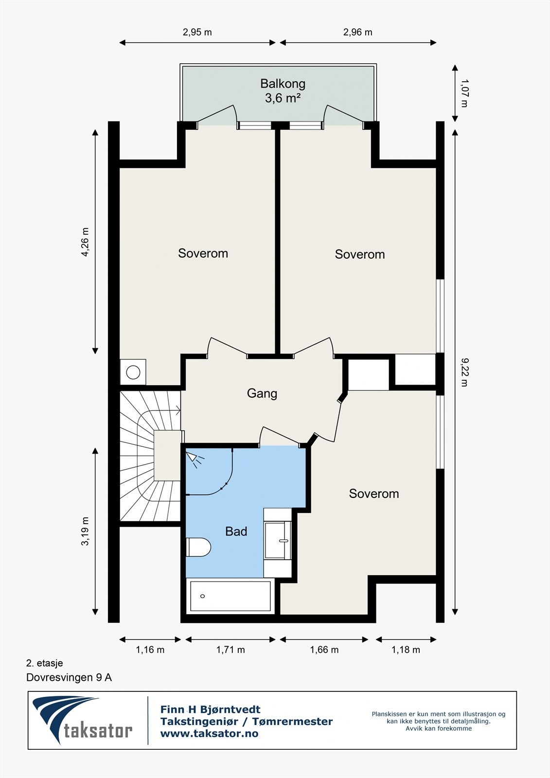 Oppmålt plantegning for 2 etg. Galleribilde