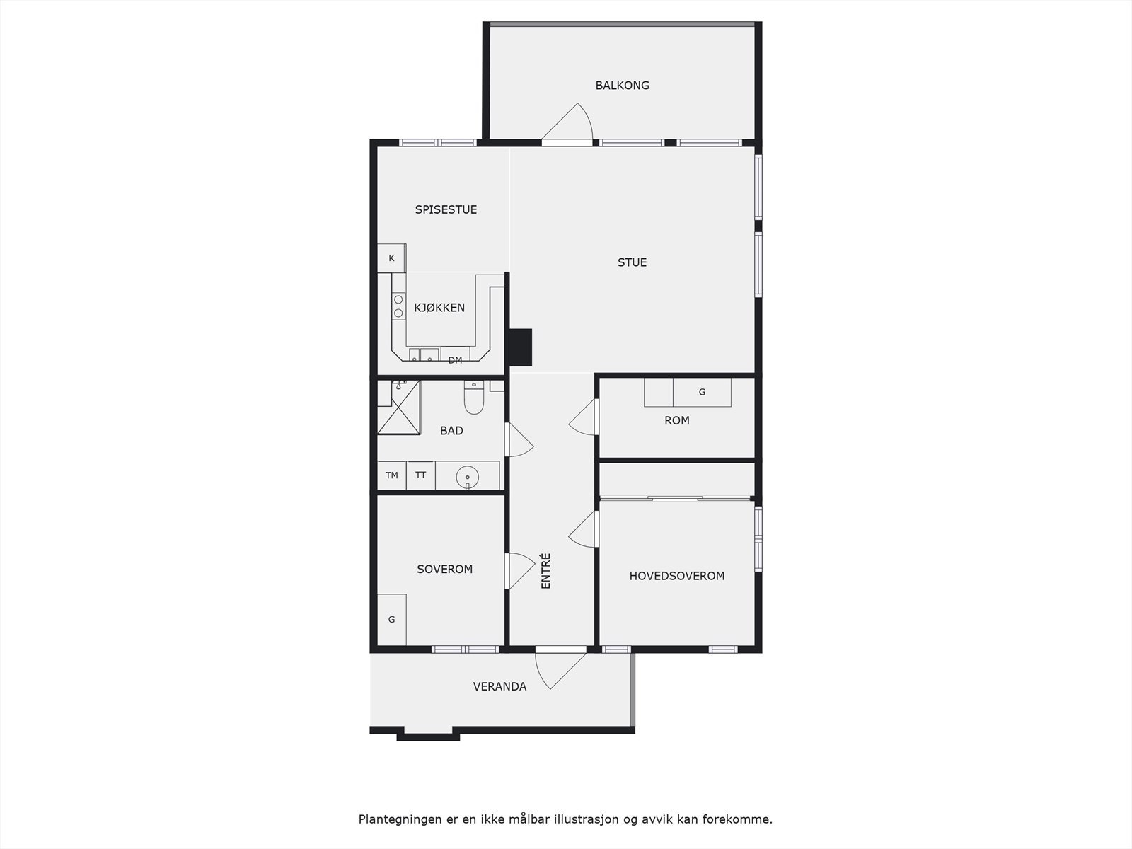 Plantegning. I tillegg disponerer leiligheten en kjellerbod på 5m², samt en parkeringsplass i felles garasjeanlegg i kjelleren. Heis i bygget. Galleribilde