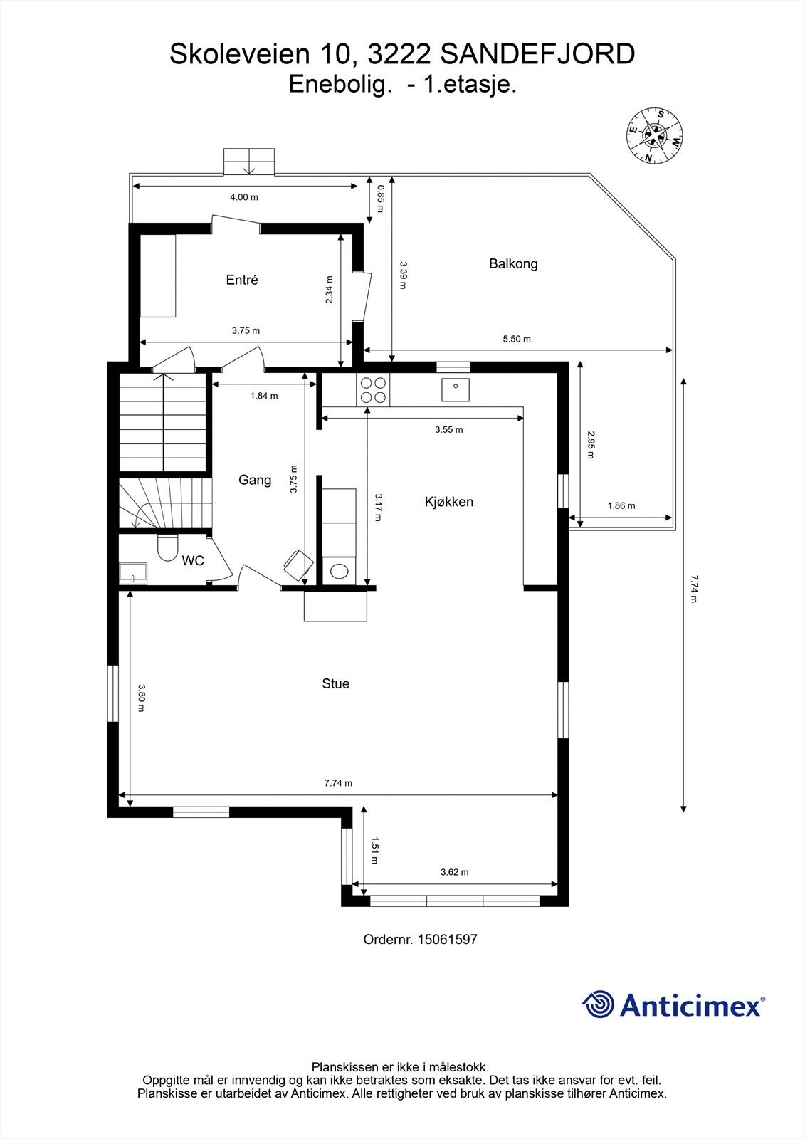 Plantegning 1. etasje Galleribilde