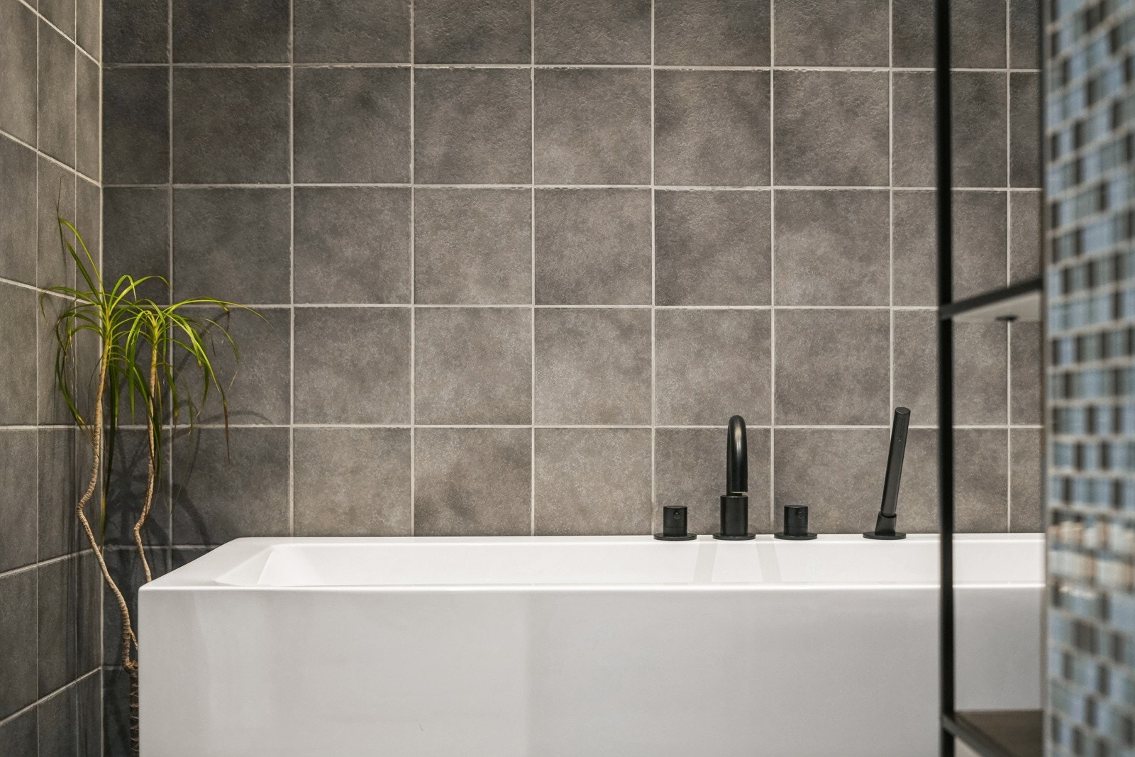 Badekar med innebygget badekararmatur. Galleribilde