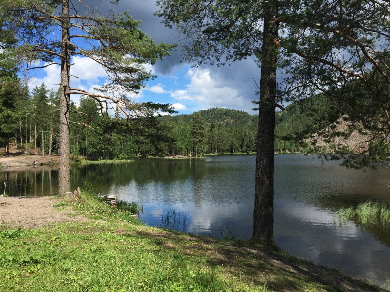 Strømsdammen med bademuligheter og flotte turstier, ligger en liten gåtur unna boligen. Galleribilde
