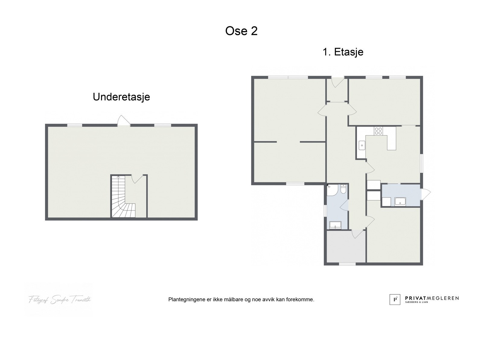 2D plantegning begge etasjer, ikke målsatt - kun en illustrasjon Galleribilde