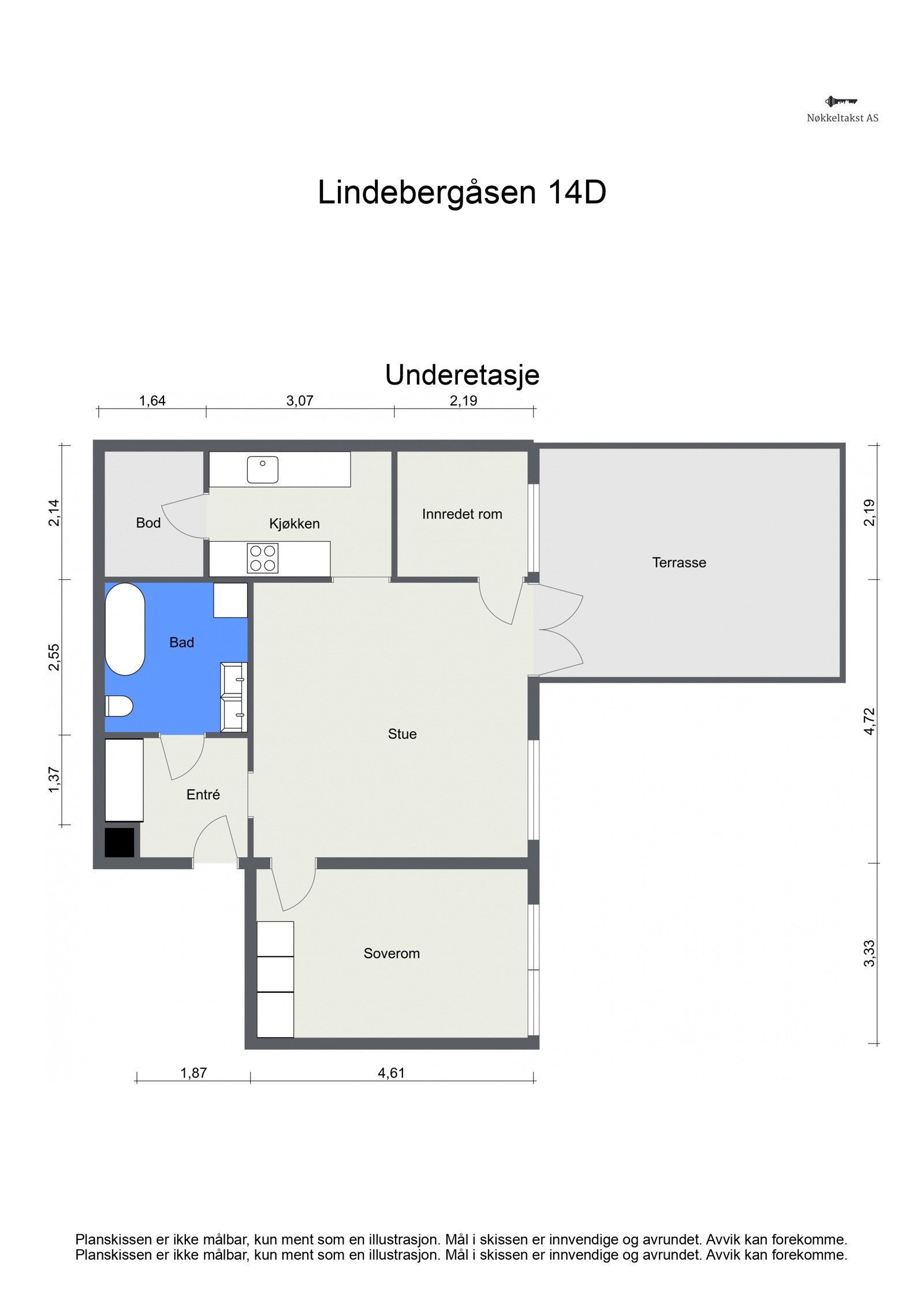 Målsatt planskisse Galleribilde