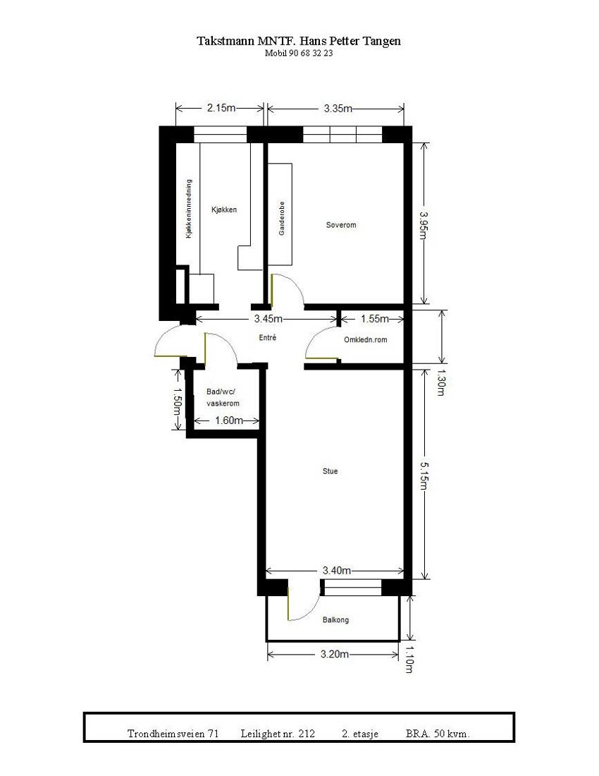 Trondheimsveien 71 - Plantegning Galleribilde