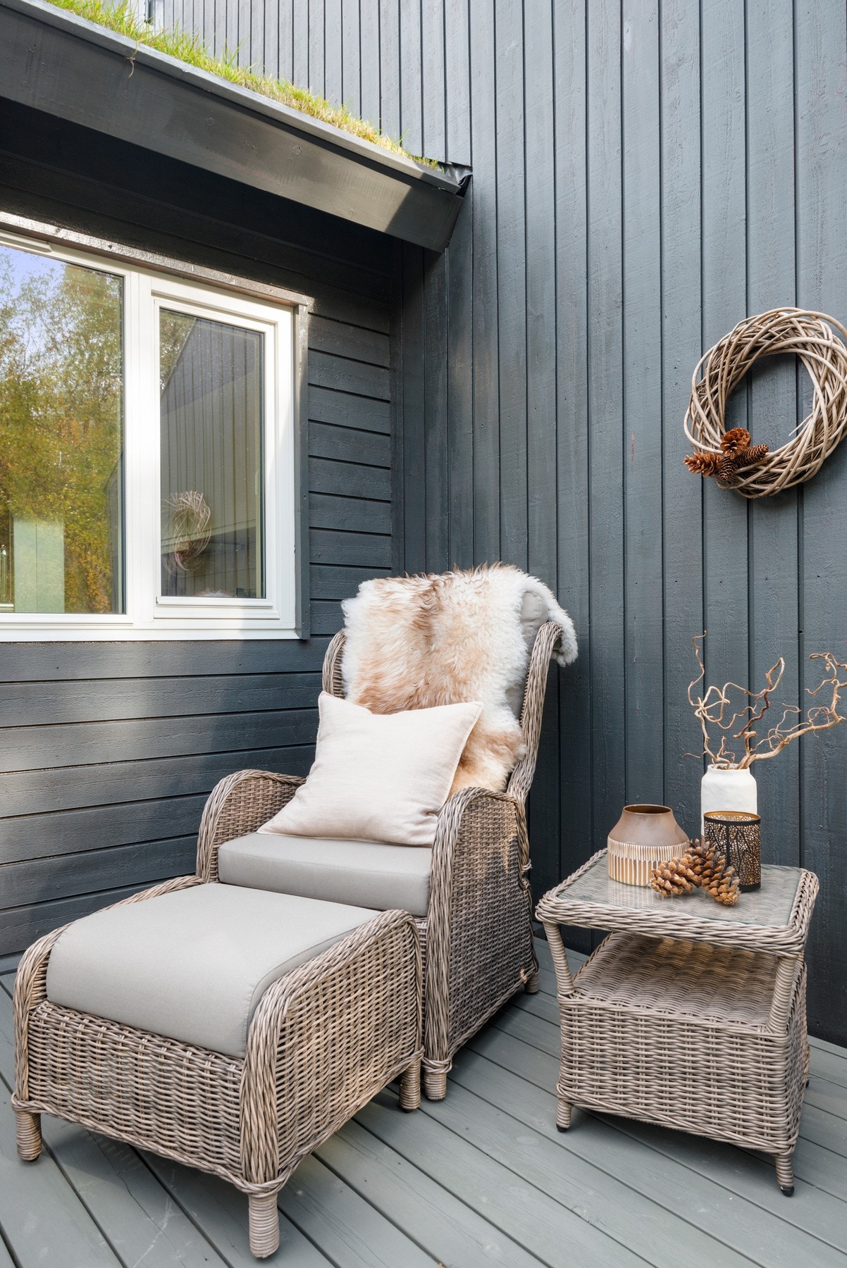 Alle vindu har utvendig aluminiumsbeslag for lang levetid og mindre vedlikehold. Galleribilde