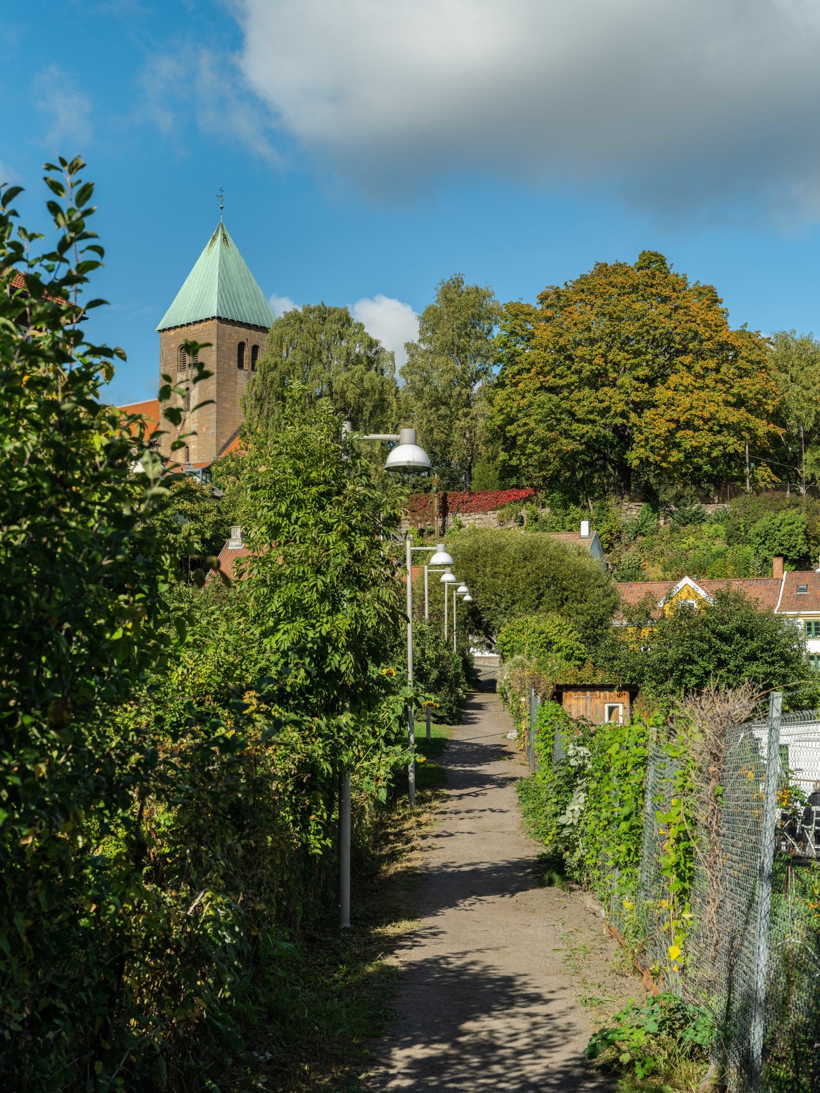 Fine Kjærlighetsstien gjennom hageparsellene. Galleribilde