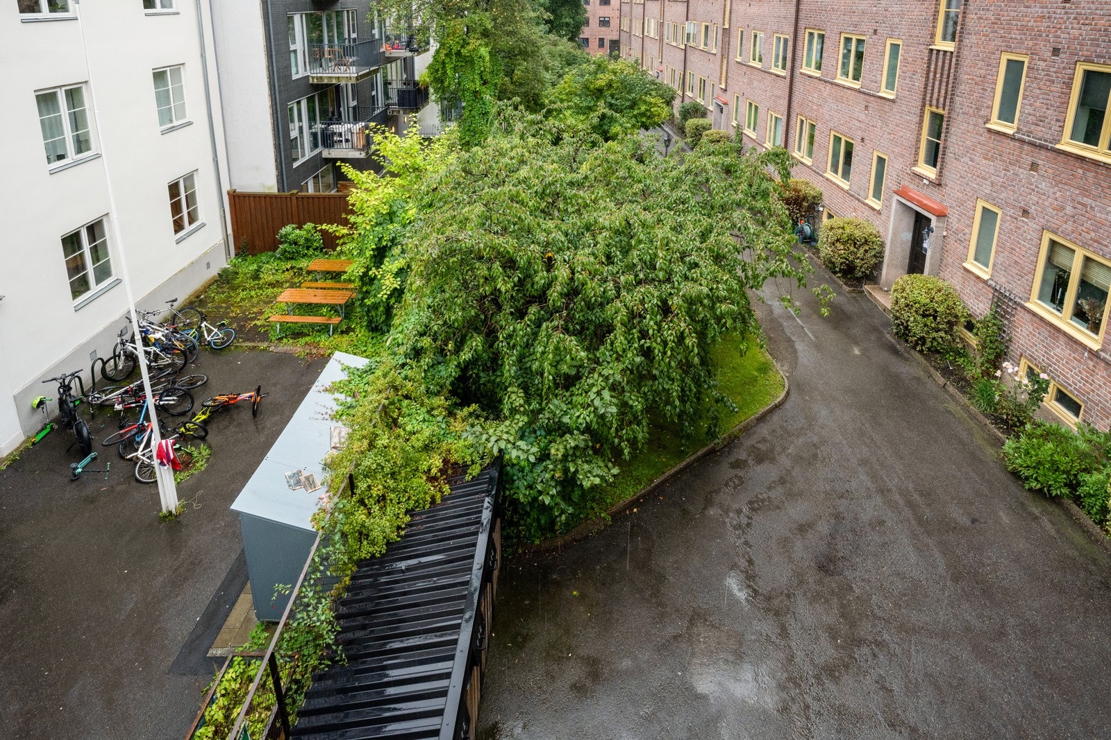 Innvendig stille gårdsrom. Galleribilde