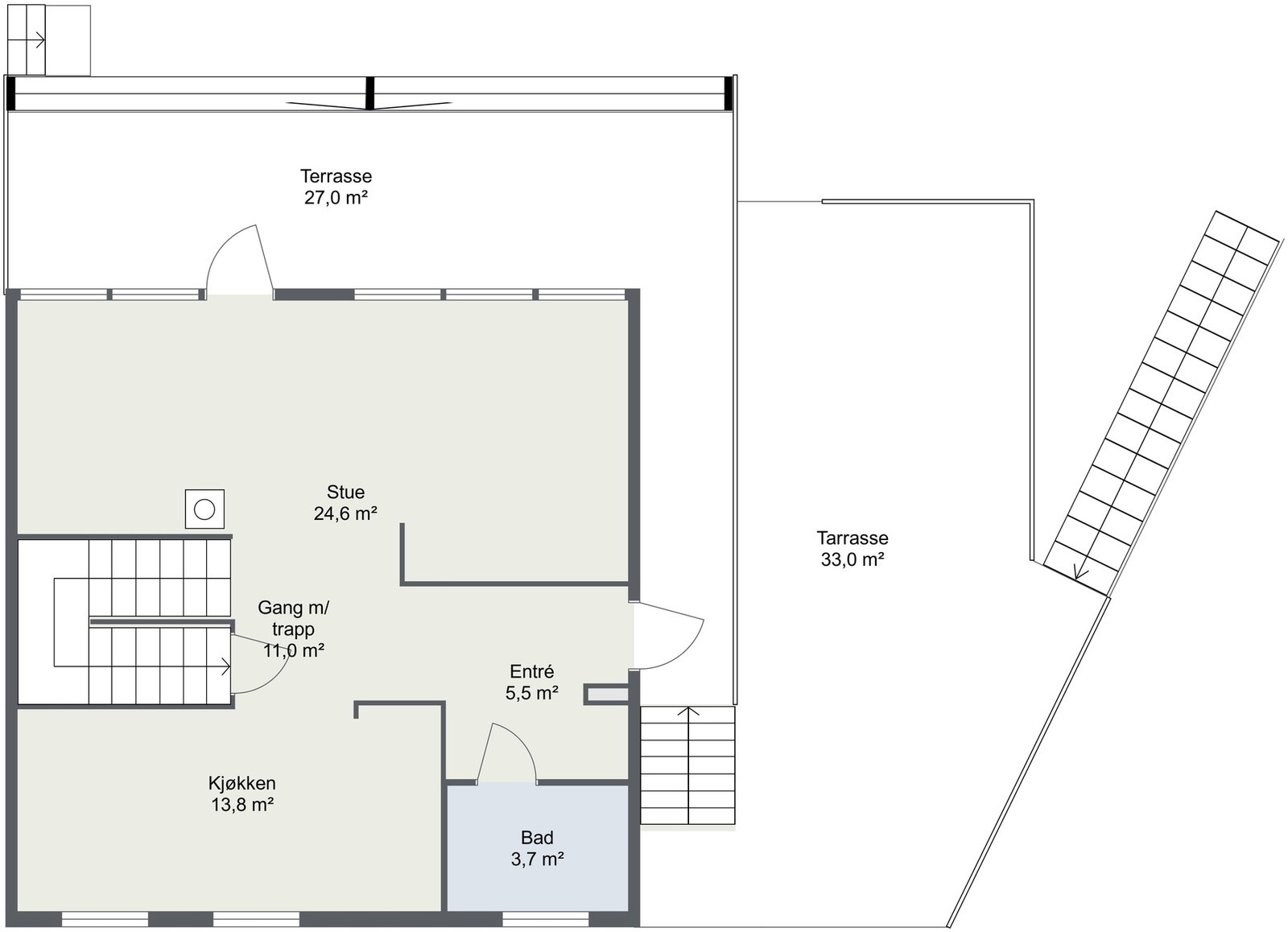 Planskisse 1. etasje. Galleribilde