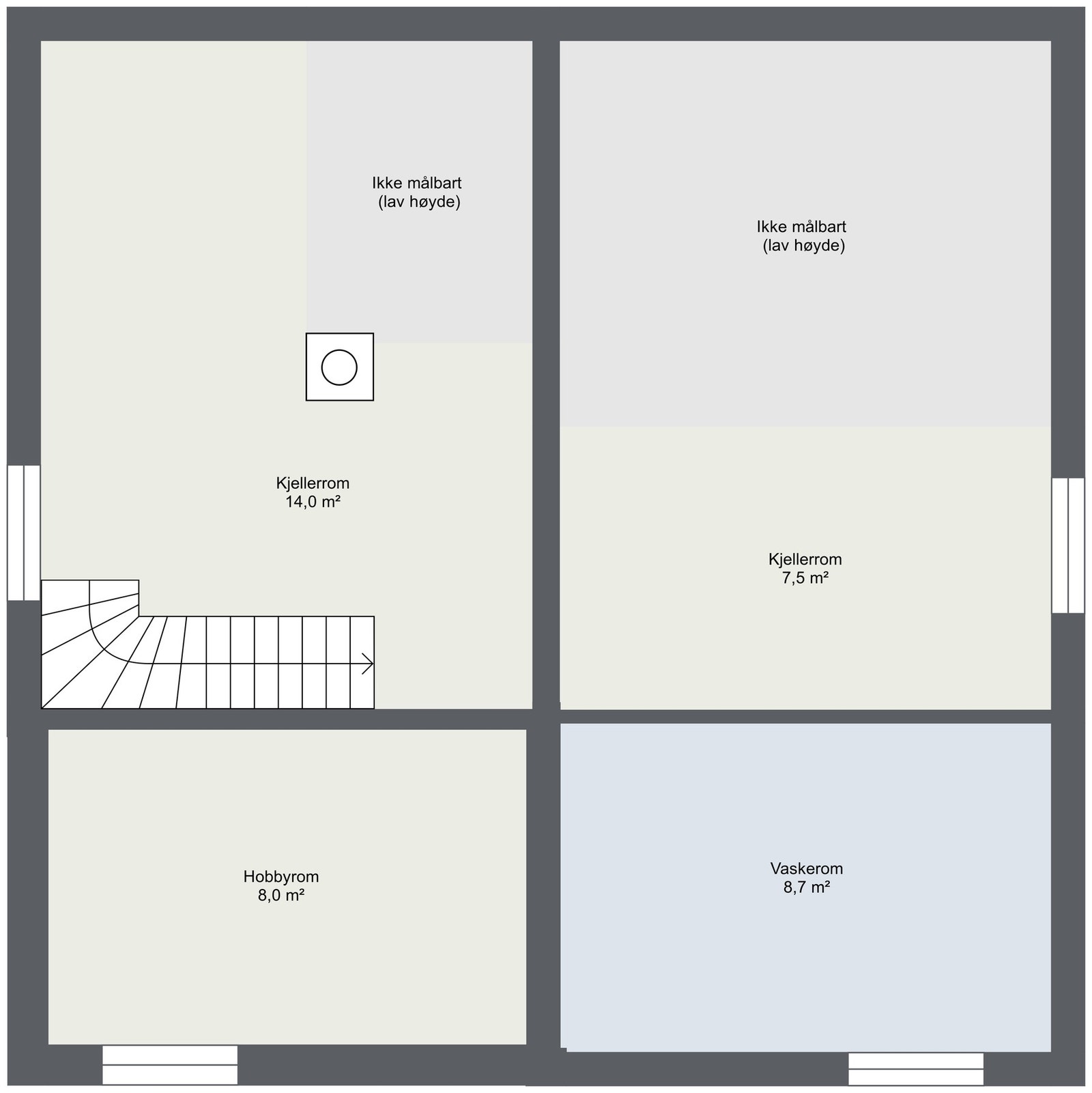 Planskisse kjeller. Galleribilde