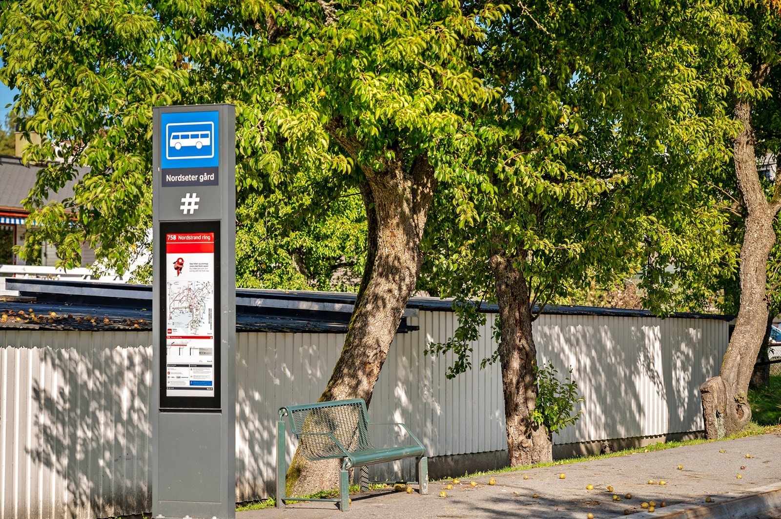 Nærområde med gode kollektivforbindelser, grønne omgivelser og gangavstand til bussholdeplass. Galleribilde