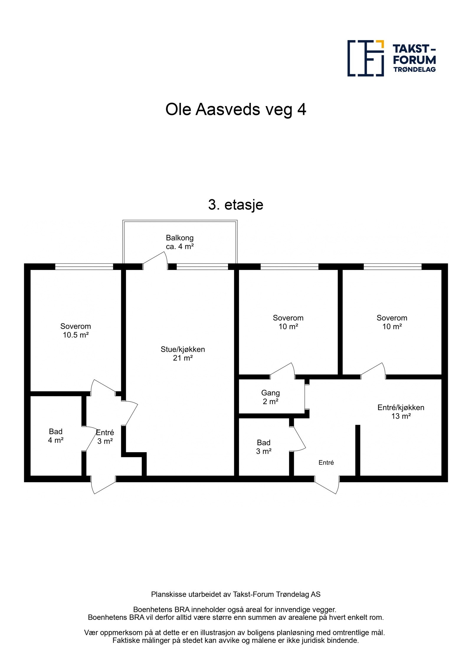 Planskisse 5. etg fra takstmann. Galleribilde
