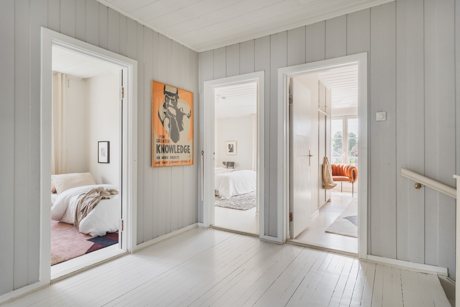 Soverommene har god tilknytning til hverandre via felles gang Galleribilde