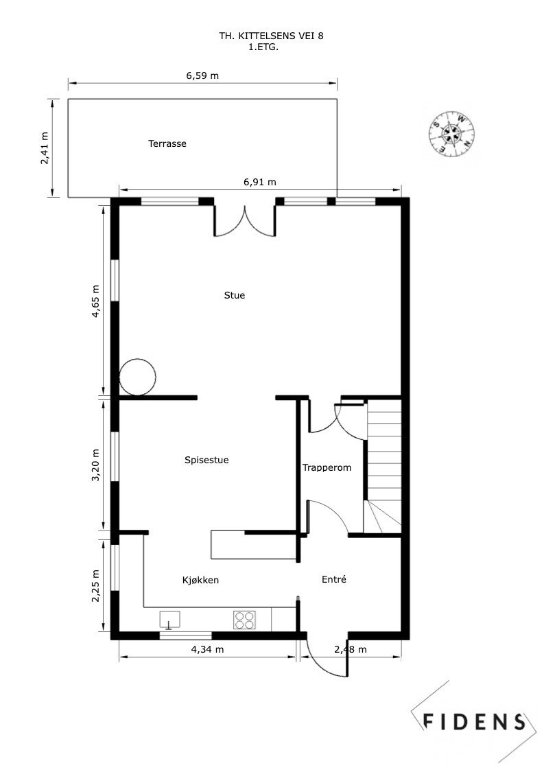 Plantegning 1. etasje Galleribilde