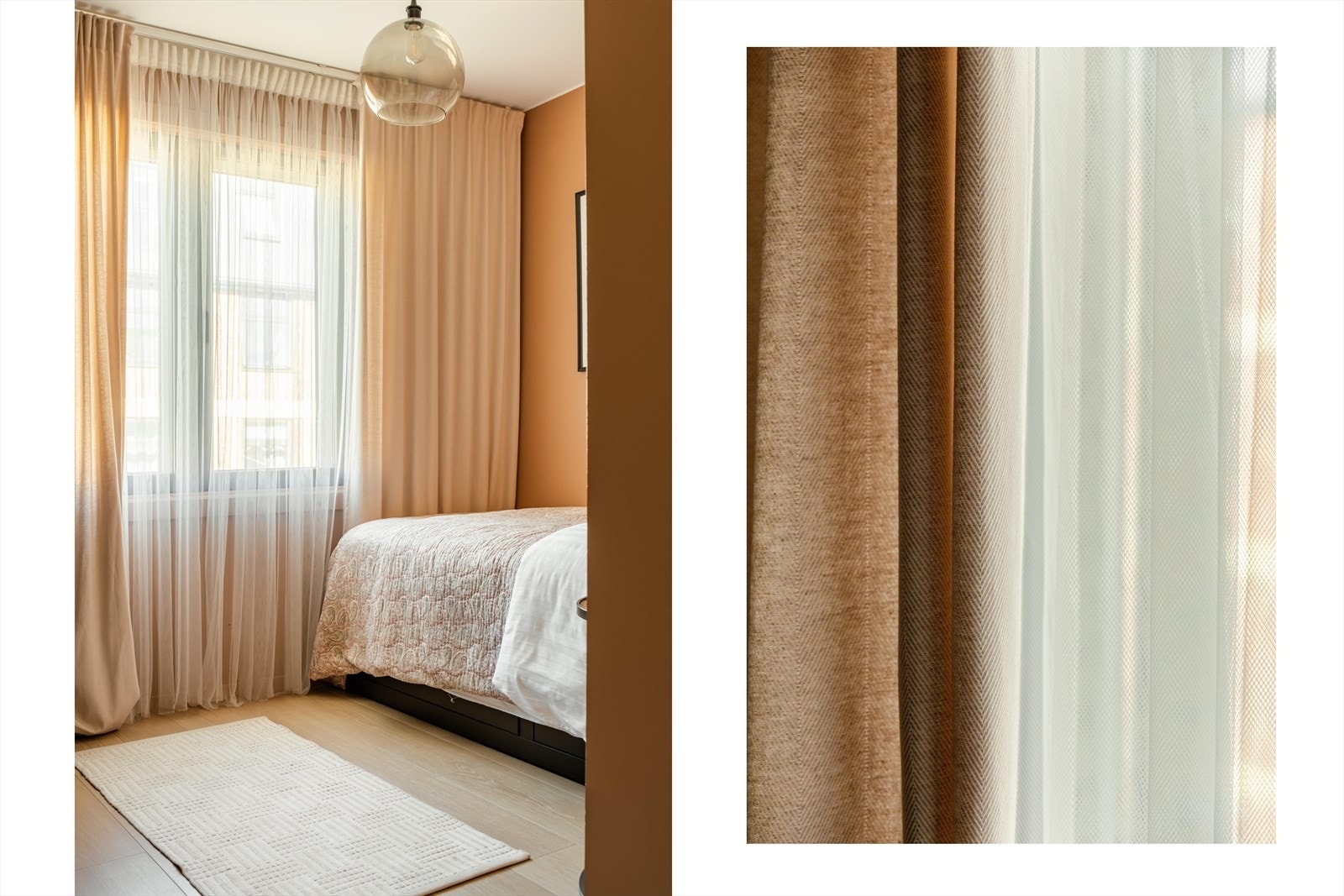 Rommet er malt i en deilig terracotta-farge. Galleribilde