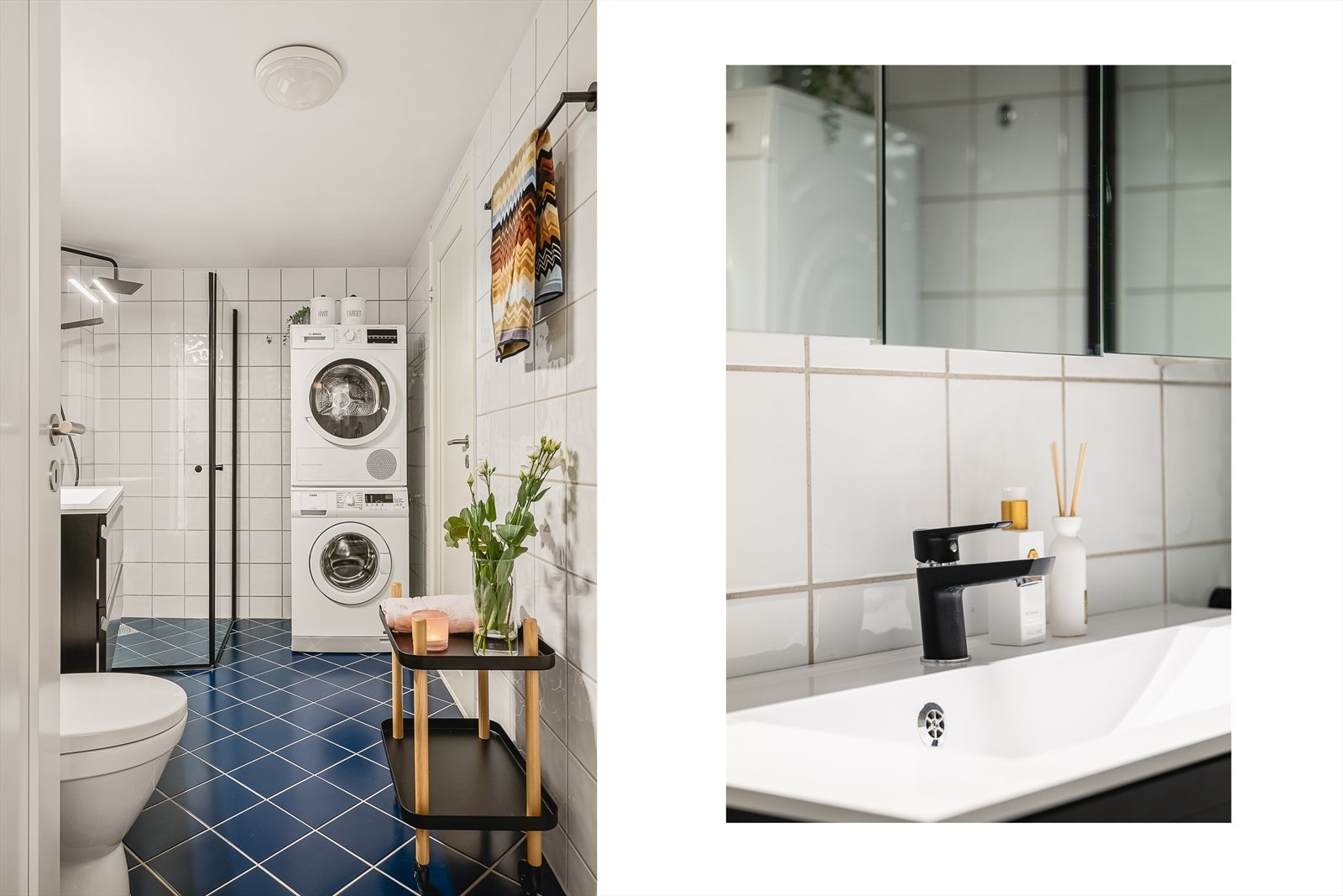 - Badet er utstyrt med varmekabler og opplegg for vaskemaskin - Galleribilde